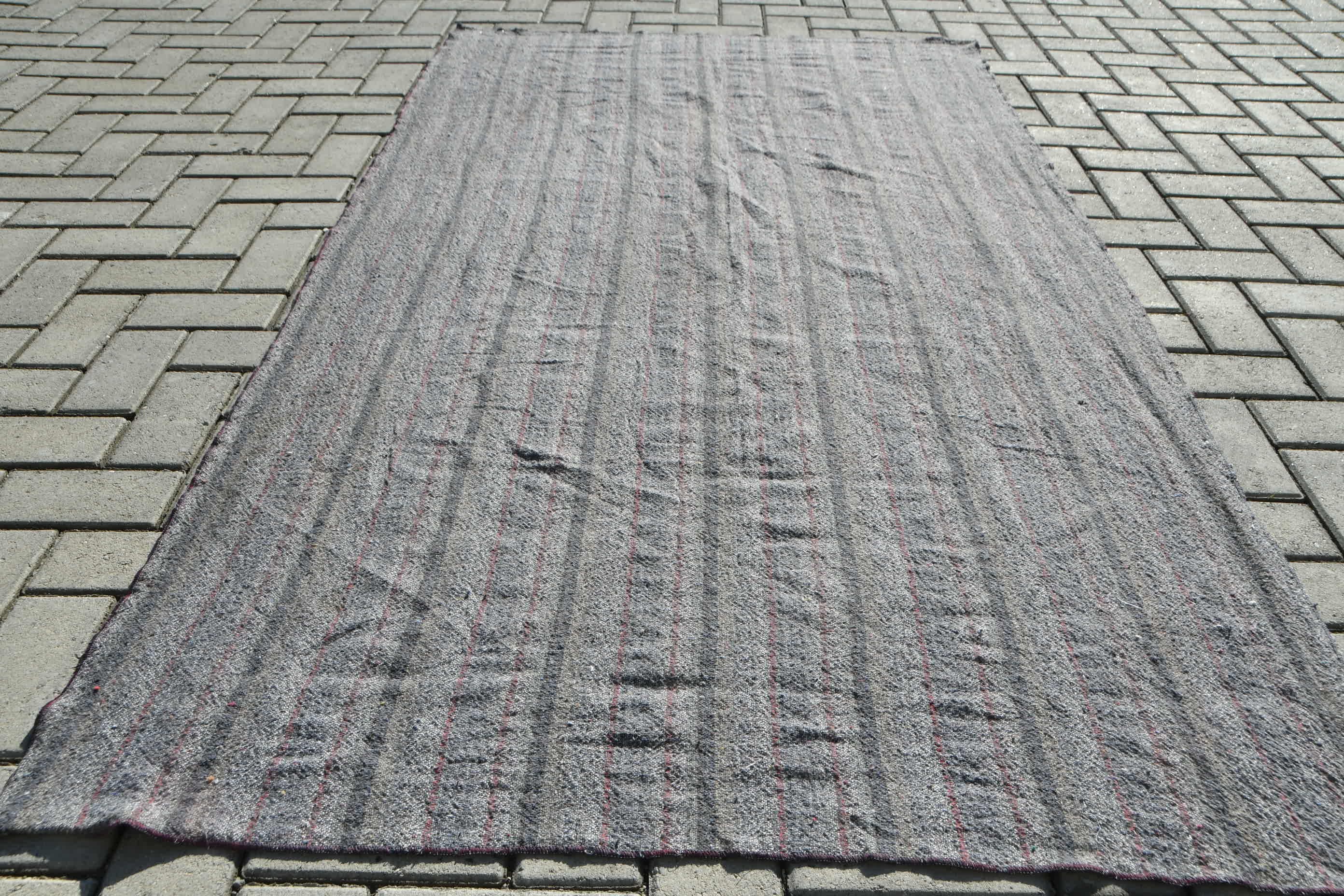 Kitchen Rug, Vintage Rug, Kilim, Dining Room Rug, Bedroom Rugs, Gray  3.8x7 ft Area Rug, Turkish Rug, Home Decor Rug, Old Rug