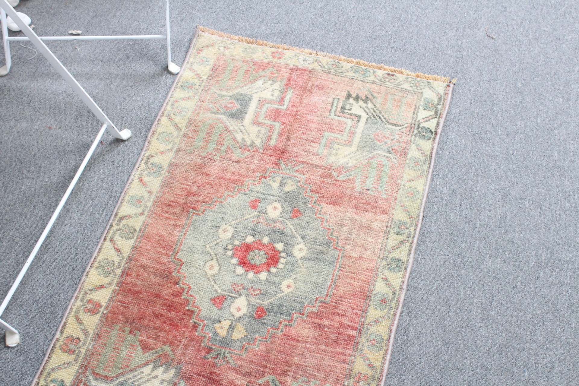 1.7x3.3 ft Small Rug, Rugs for Entry, Turkish Rug, Entry Rug, Vintage Rugs, Oriental Rug, Kitchen Rug, Red Oriental Rug