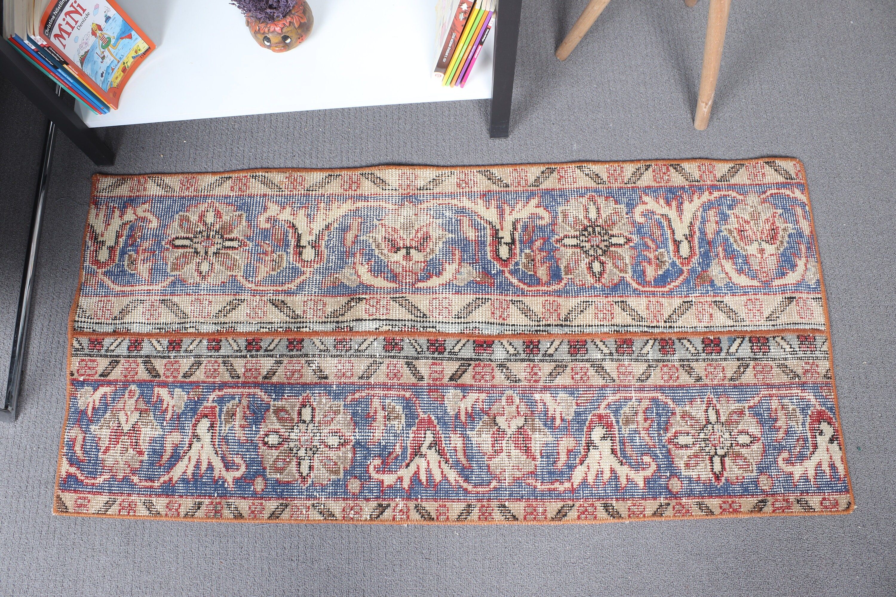 Vintage Rugs, Turkish Rug, Flatweave Rug, Small Boho Rug, 1.9x3.9 ft Small Rugs, Neutral Rug, Aztec Rugs, Door Mat Rugs, Brown Luxury Rug