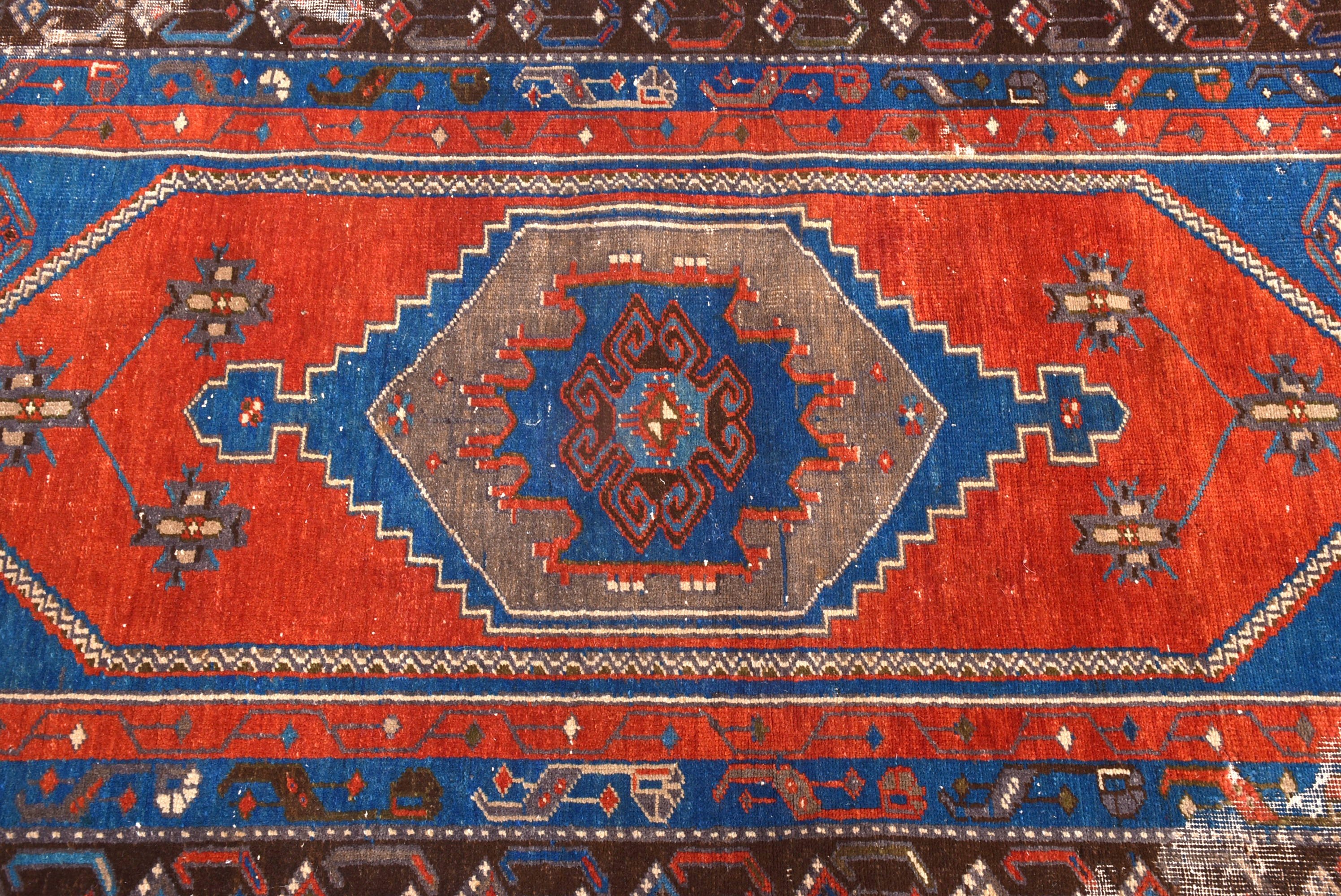 Mutfak Halıları, Yatak Odası Halıları, Vintage Vurgulu Halılar, Kırmızı Oushak Halıları, Vintage Halılar, 3.1x6.5 ft Vurgulu Halılar, Türk Halıları, Nötr Halılar