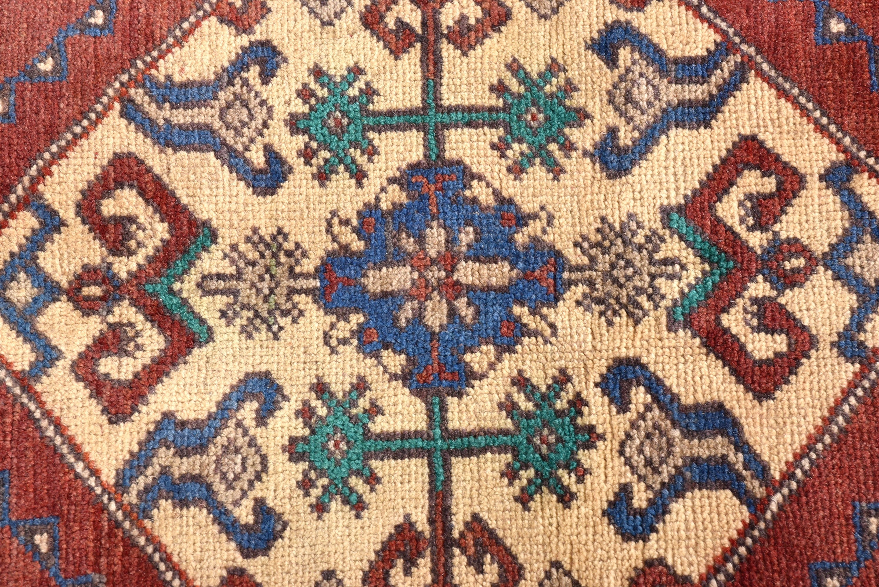 Kırmızı Oushak Halılar, Vintage Halılar, Türk Halıları, 3,9x7,4 ft Alan Halıları, Boho Halı, Boho Bölge Halıları, Etnik Halı, Mutfak Halısı, Vintage Alan Halıları