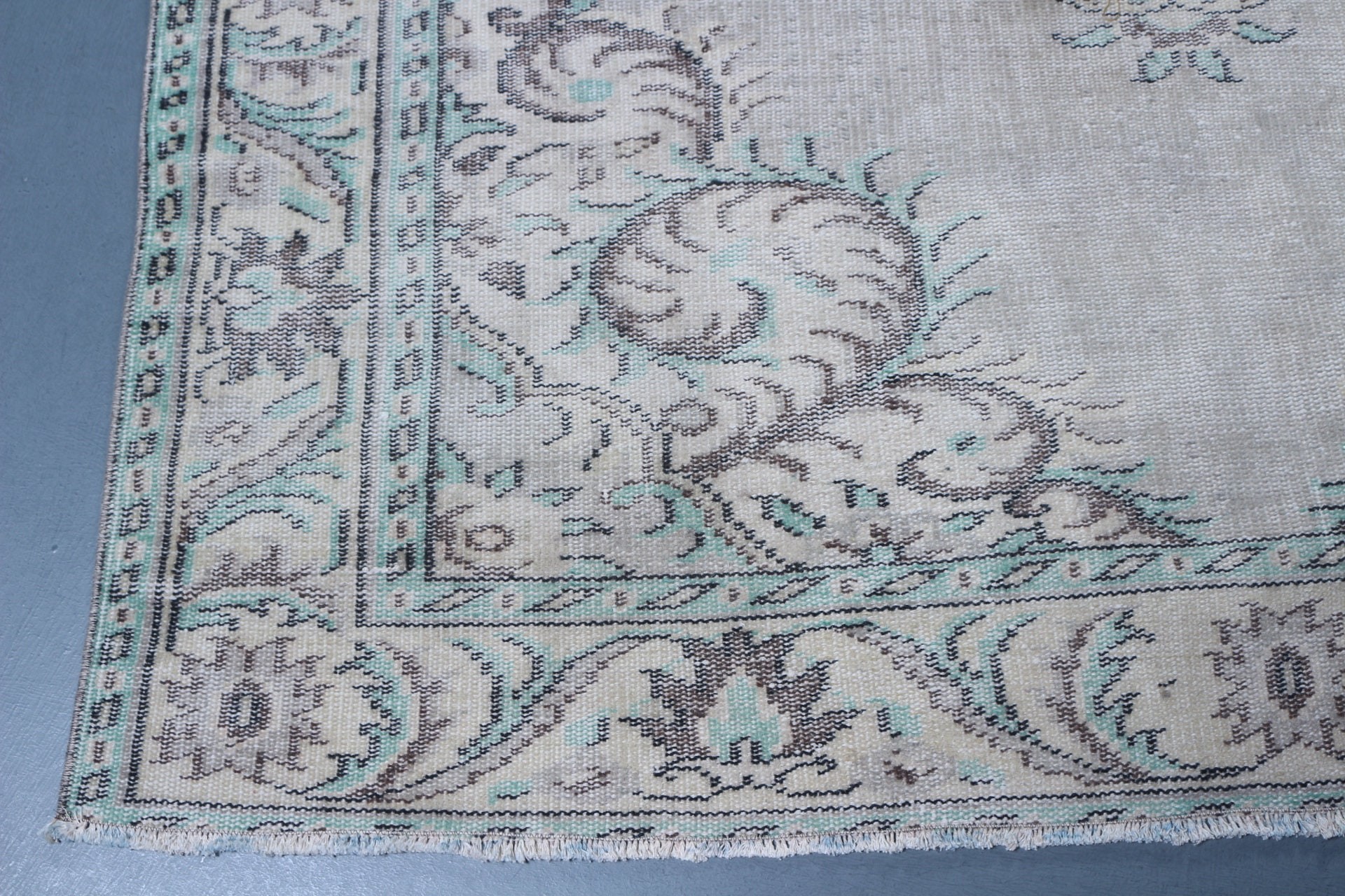 Vintage Halı, Fas Halısı, Yemek Odası Halısı, Yeşil Anadolu Halıları, Boho Halısı, Türk Halısı, Yün Halıları, 5.9x9.8 ft Büyük Halı, Oturma Odası Halıları