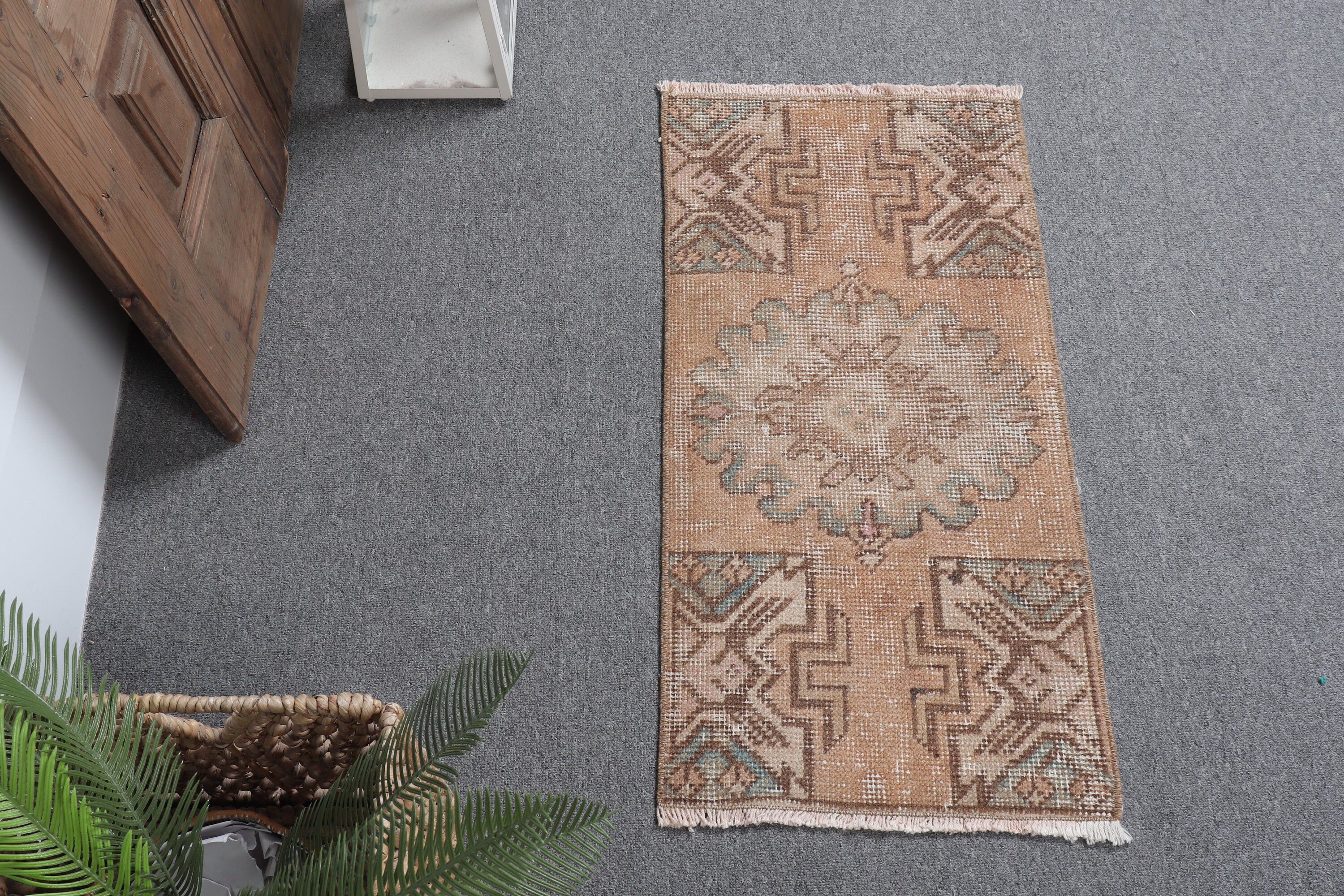 Brown  1.3x2.6 ft Small Rug, Pale Rug, Rugs for Nursery, Cool Rug, Turkish Rug, Door Mat Rug, Vintage Rugs, Kitchen Rug