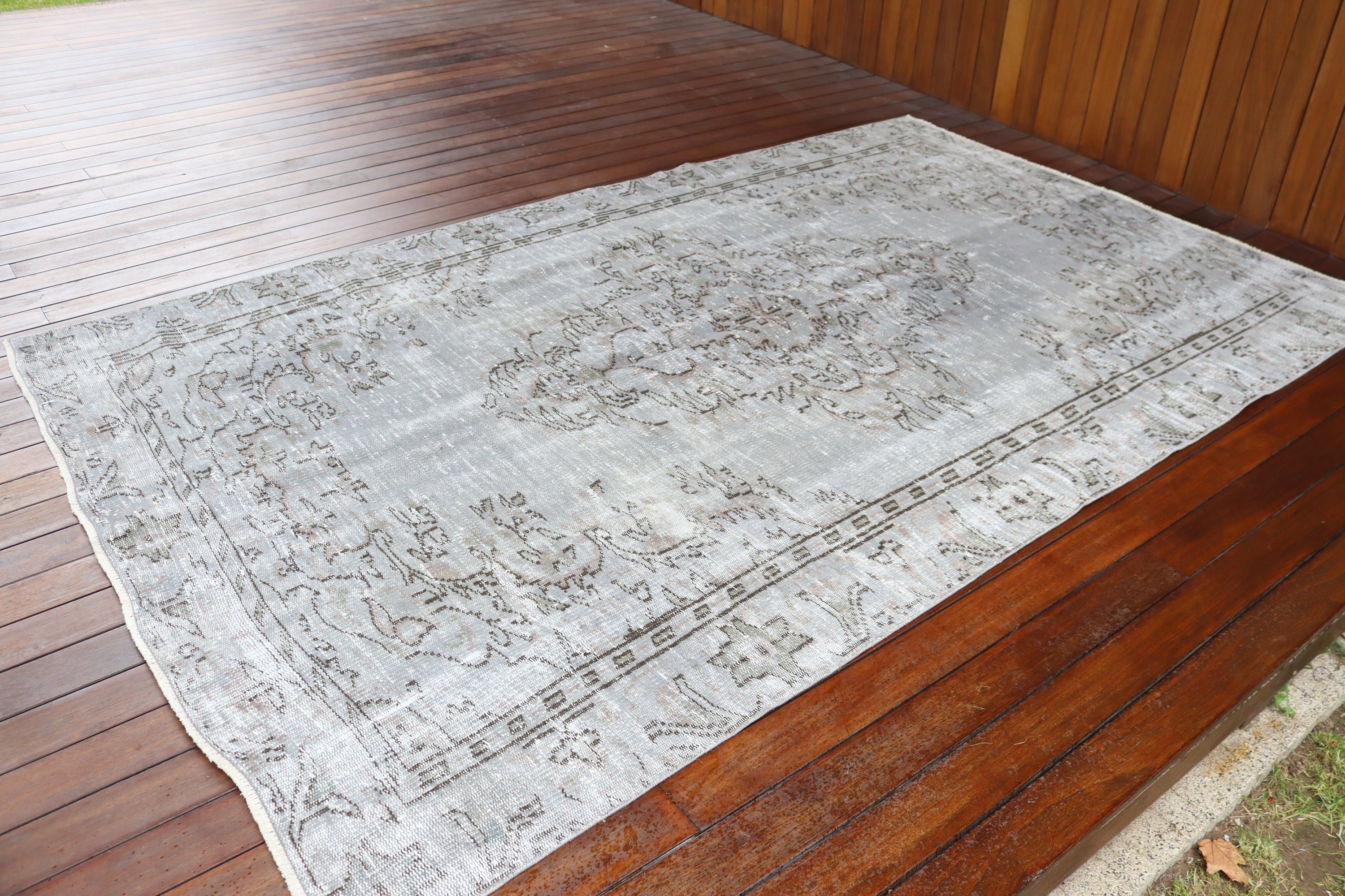 Gray  5.4x8.7 ft Large Rug, Dining Room Rug, Turkish Rug, Large Vintage Rugs, Antique Rugs, Vintage Rug, Neutral Rugs