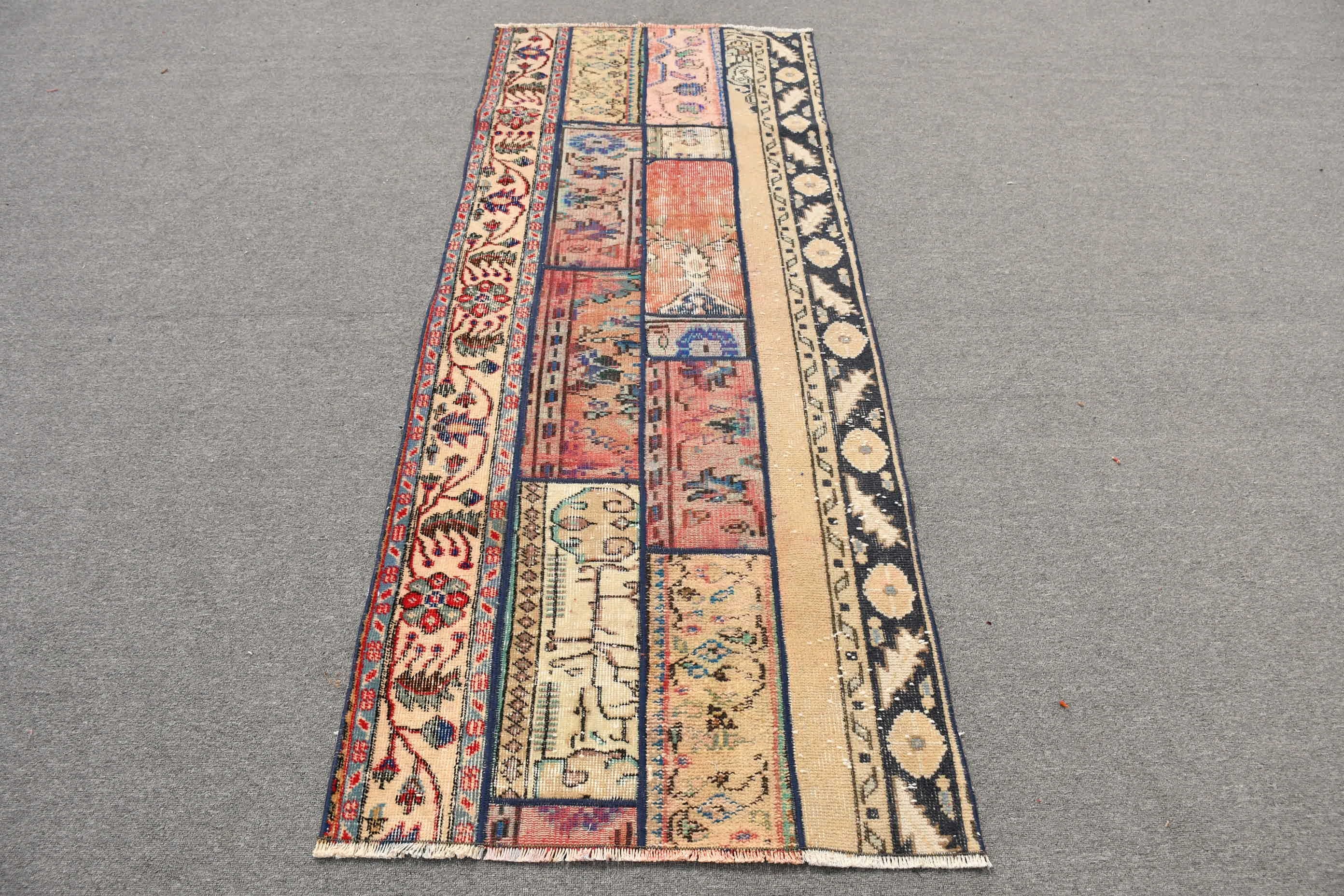 Oushak Rug, Rugs for Hallway, Red Home Decor Rugs, Vintage Rug, Stair Rugs, Anatolian Rug, 2.7x7 ft Runner Rugs, Hallway Rug, Turkish Rug