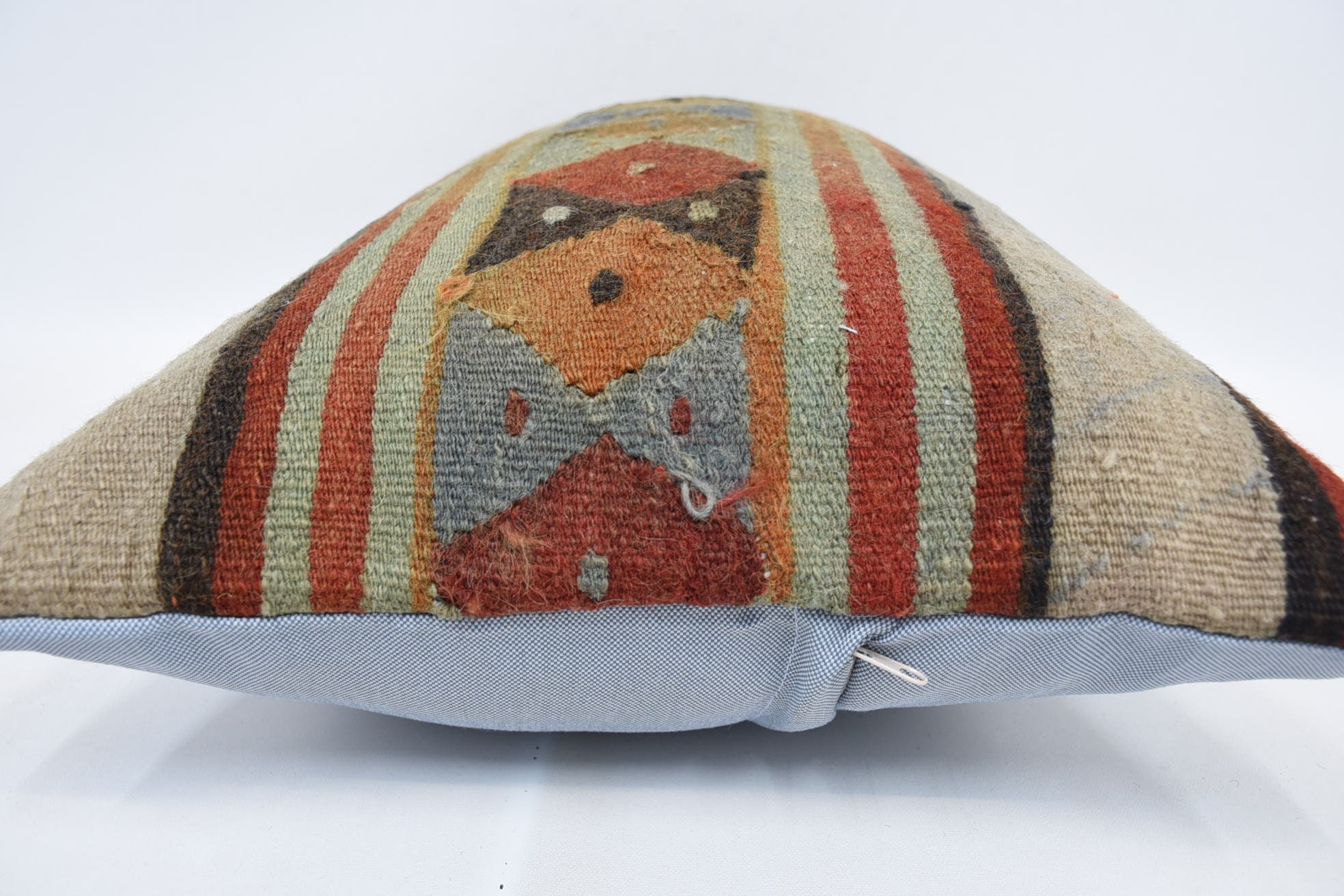 Customized Pillow Sham, 16"x24" Blue Pillow Cover, Vintage Kilim Throw Pillow, Seat Cushion, Kilim Pillow Cover, Boho Pillow, Chair Pillow