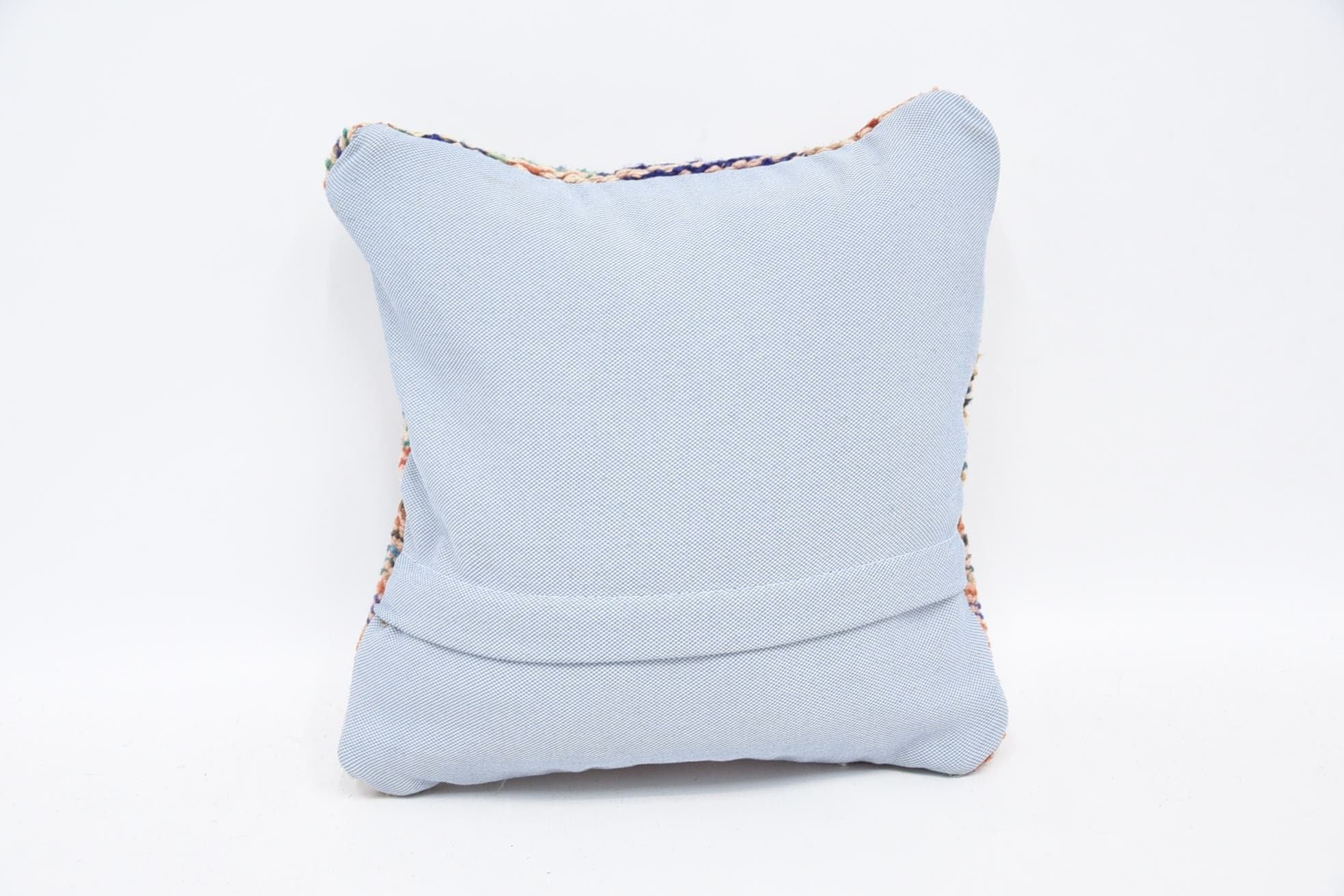 12"x12" Blue Pillow, Boho Pillow, Vintage Kilim Throw Pillow, Chair Pillow, Turkish Rugs Cushion Case, Kilim Pillow Cover
