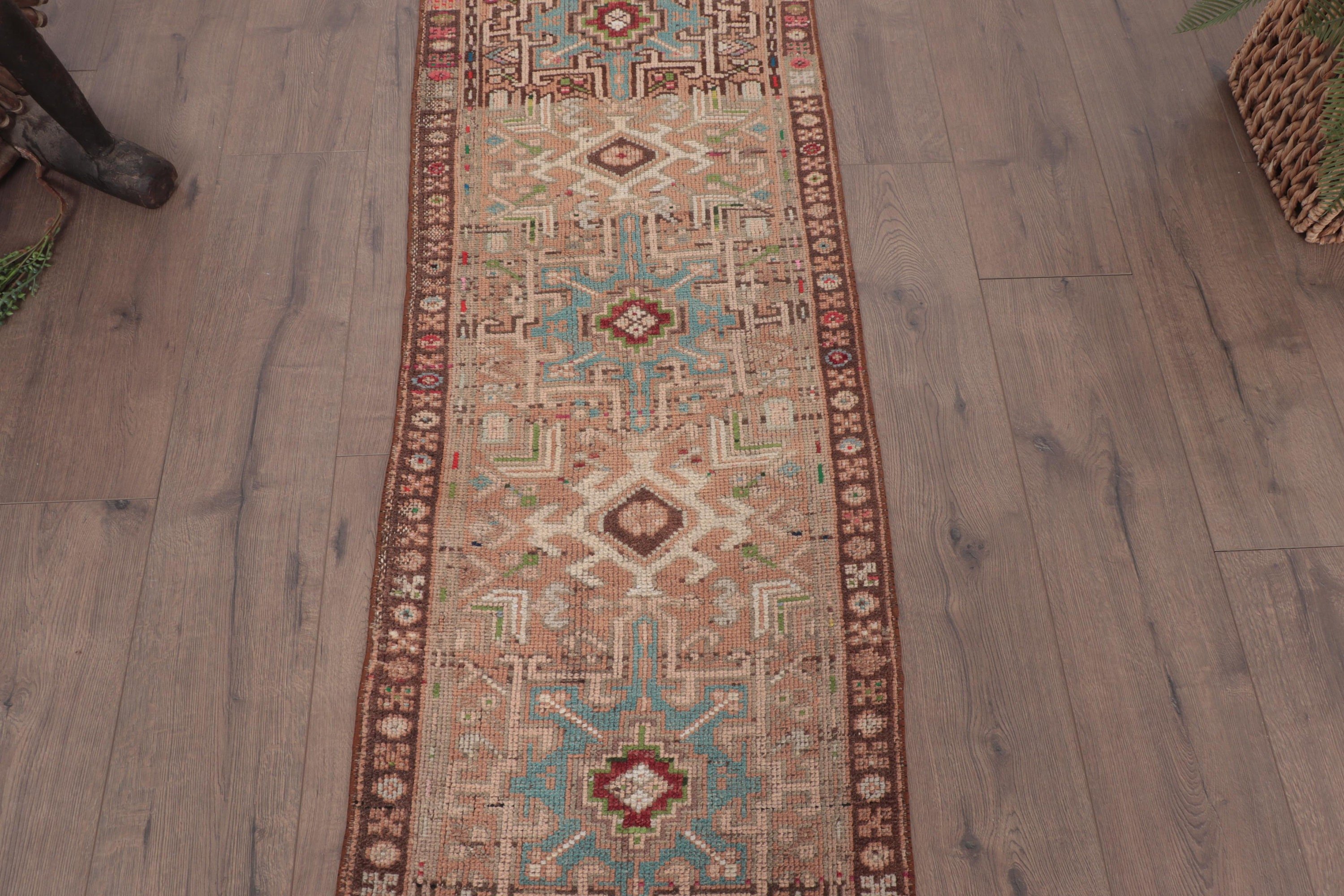 Brown Luxury Rug, Hallway Rug, Aesthetic Rugs, Antique Rugs, 1.7x5.1 ft Runner Rug, Rugs for Stair, Turkish Rugs, Vintage Rug, Cool Rugs