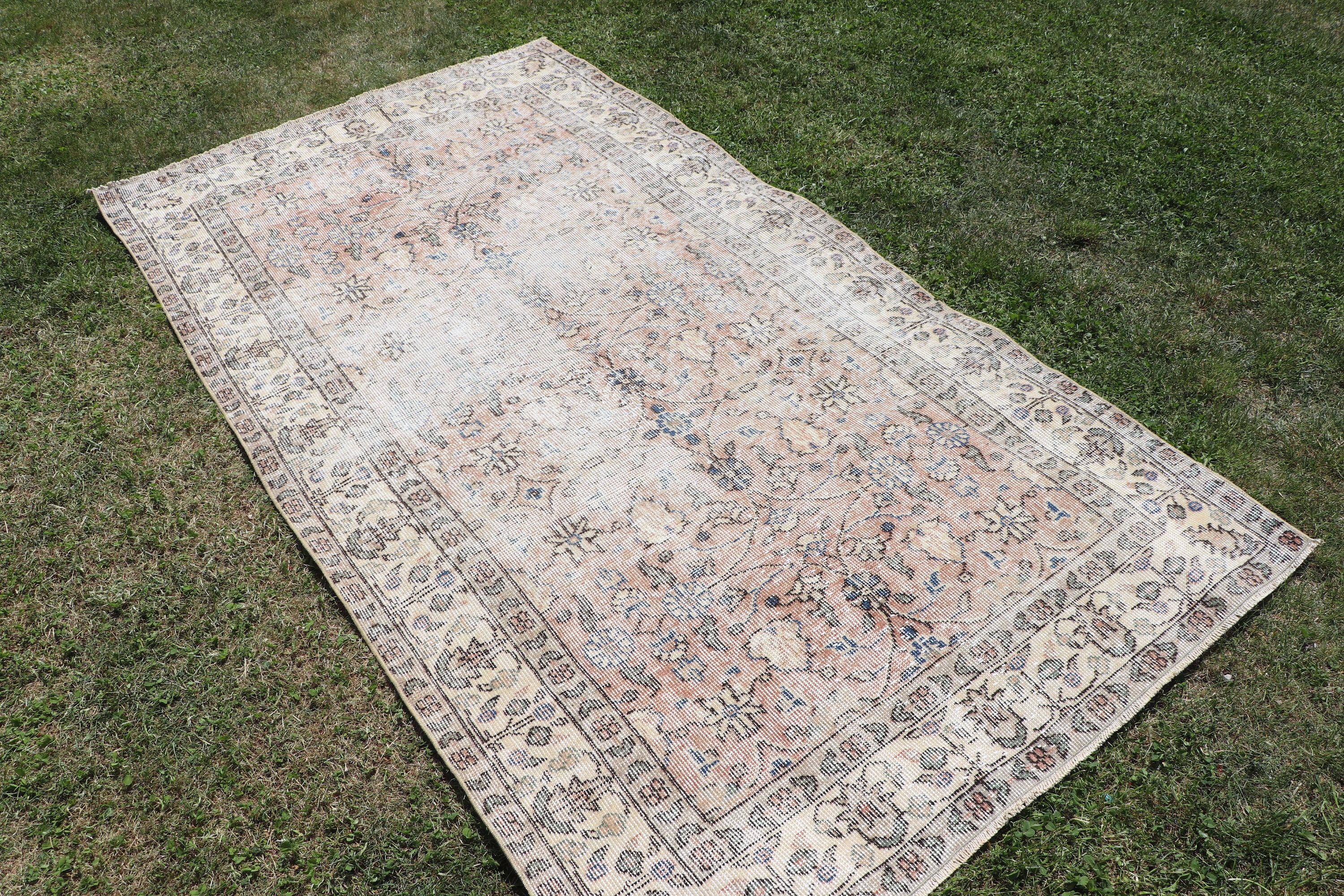 Brown Kitchen Rug, Turkish Rug, Boho Rugs, Vintage Rug, Luxury Rugs, Rugs for Bedroom, 3.6x6.5 ft Accent Rug, Decorative Rugs, Kitchen Rugs