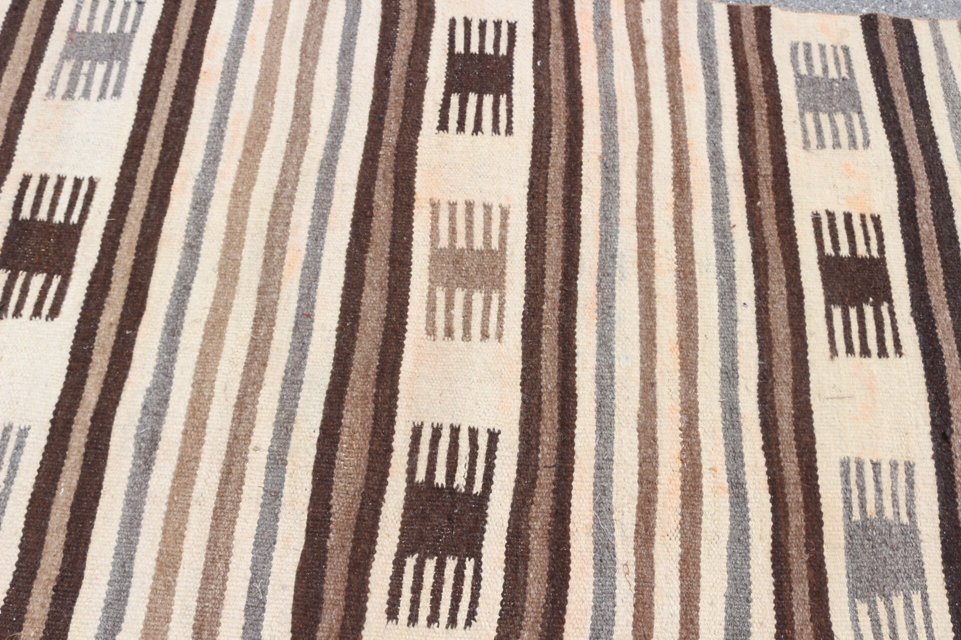 Türk Halısı, Oryantal Halı, Kilim, Fas Halısı, Bej 3.5x11.6 ft Runner Halısı, Koridor Halıları, Merdiven Halıları, Vintage Halı