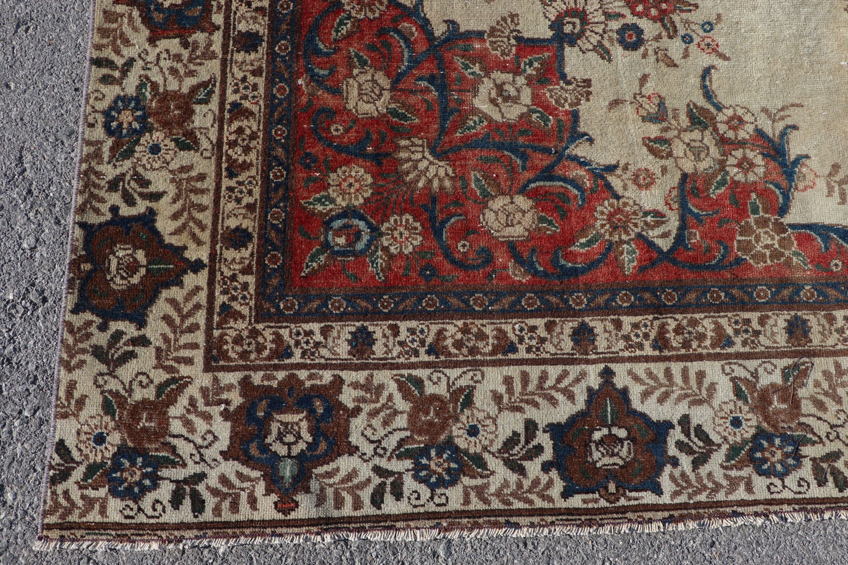 Oushak Halı, Antika Halı, Etnik Halılar, 7x10,3 ft Büyük Boy Halılar, Türk Halıları, Yemek Odası Halısı, Vintage Halı, Bej Fas Halısı, Salon Halısı