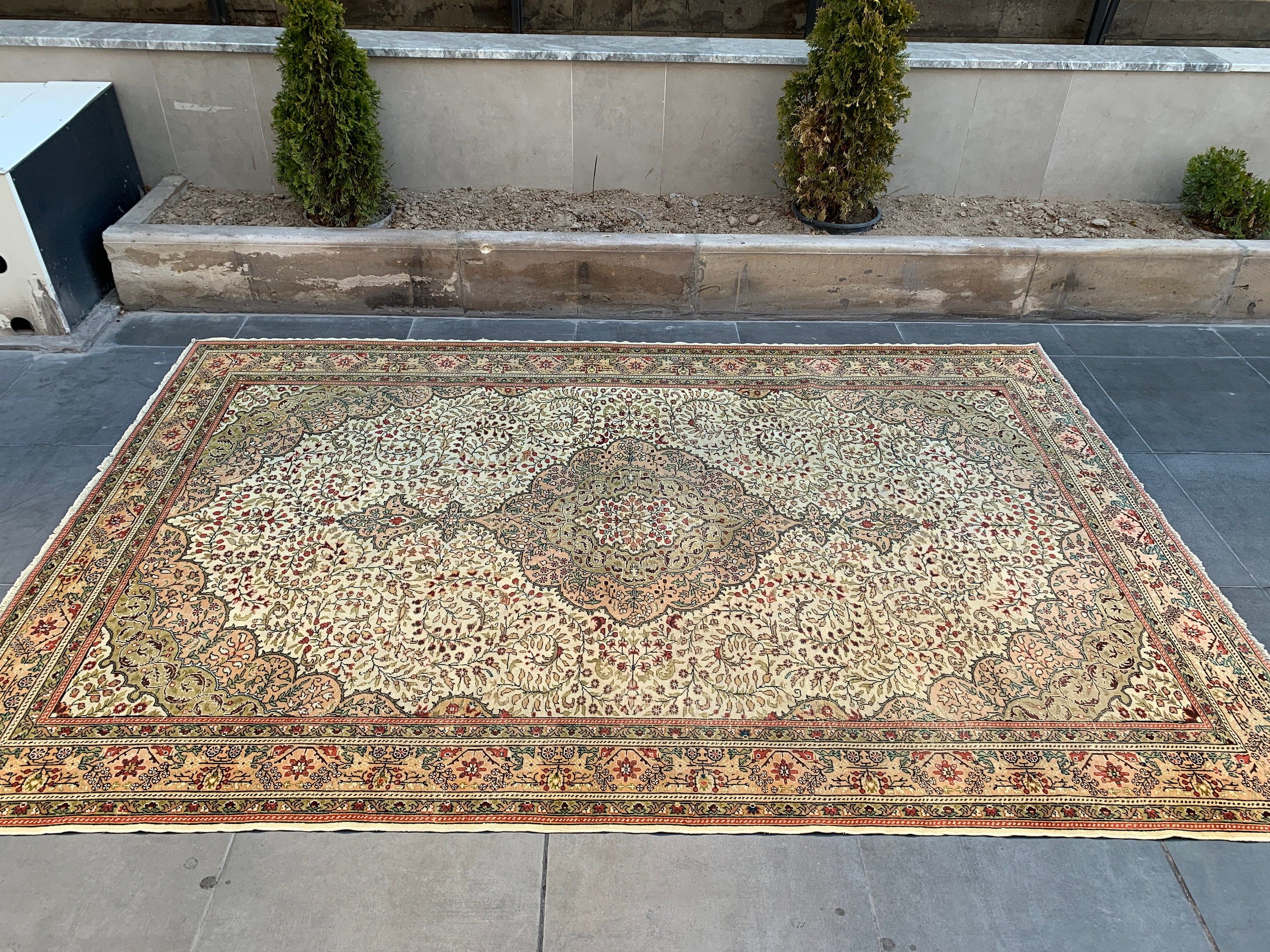 Vintage Halılar, Bej Antika Halı, Yatak Odası Halısı, Sessiz Halı, Salon Halısı, 5.2x8.6 ft Büyük Halı, Türk Halısı, Fas Halısı, Aztek Halısı, Mutfak Halısı