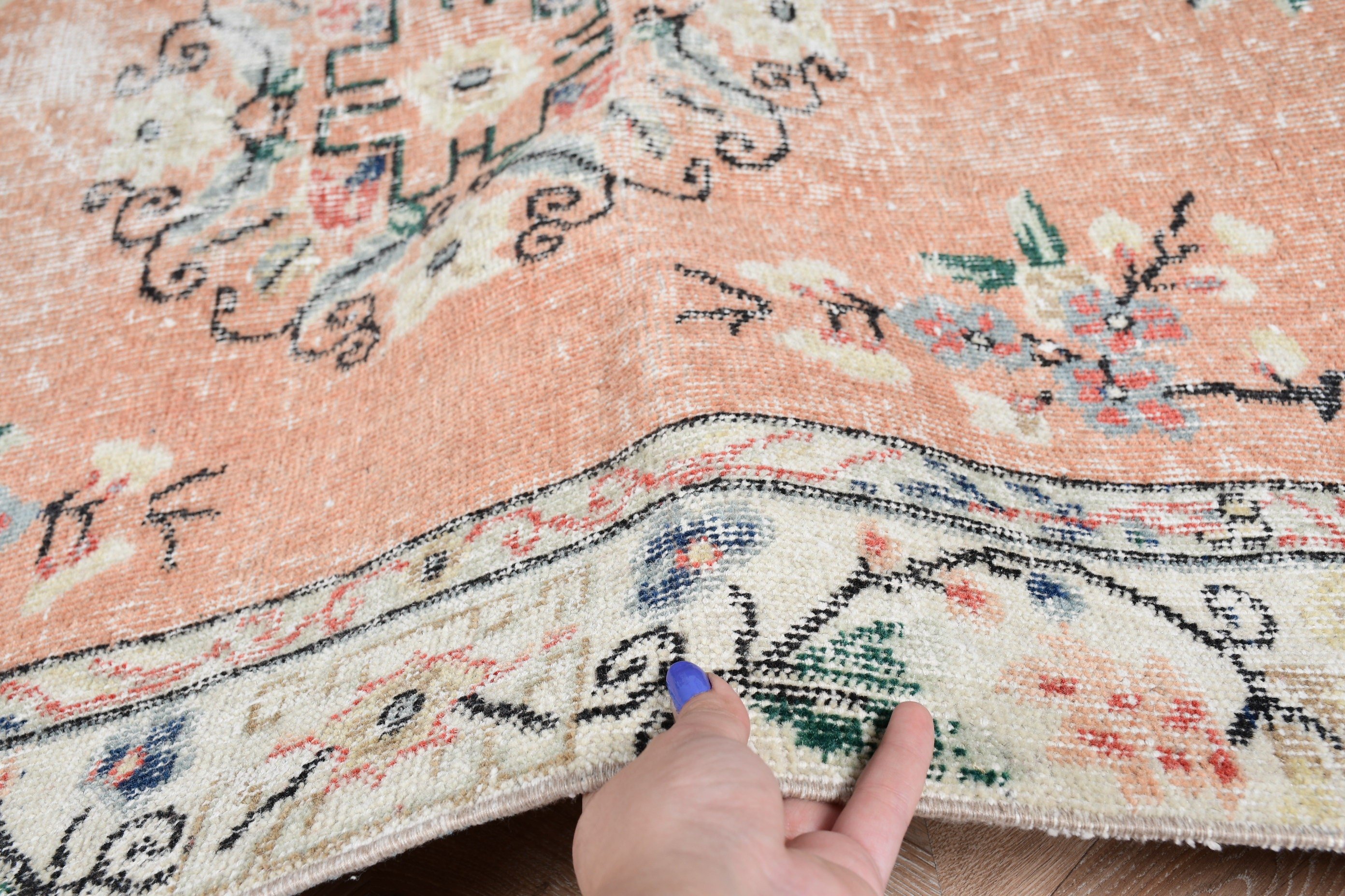 Floor Rug, Turkish Rug, Kitchen Rug, Rugs for Dining Room, Beige Wool Rug, Vintage Rugs, Oriental Rugs, Wool Rug, 3.8x6.5 ft Area Rug