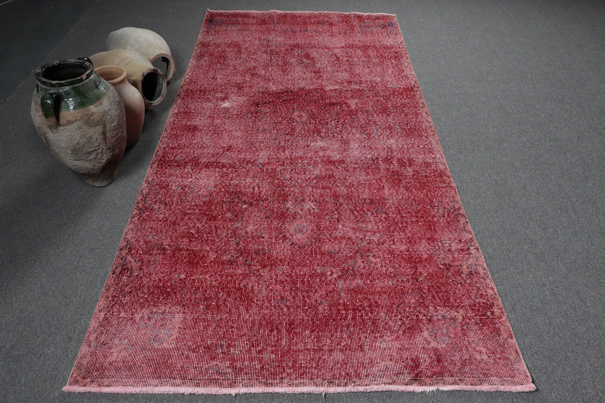 Floor Rugs, Red Antique Rug, 4.2x8.9 ft Area Rugs, Rugs for Bedroom, Turkish Rug, Cool Rug, Vintage Rugs, Dining Room Rug