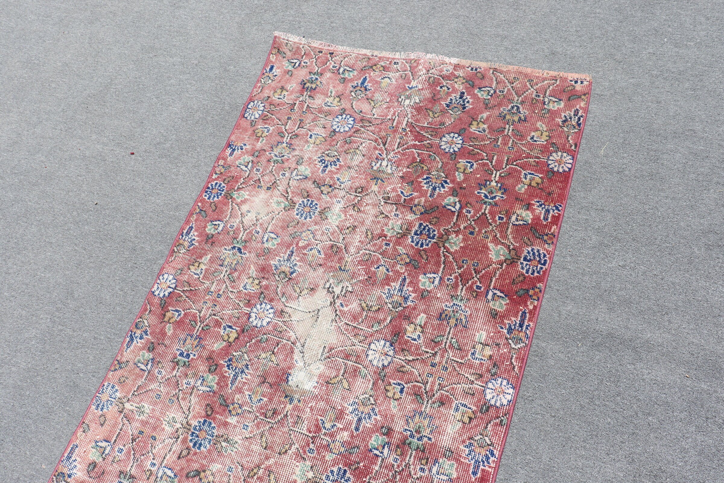 Red Floor Rugs, Vintage Rugs, 2.9x6 ft Accent Rug, Turkish Rug, Home Decor Rug, Kitchen Rugs, Nursery Rug, Rugs for Entry