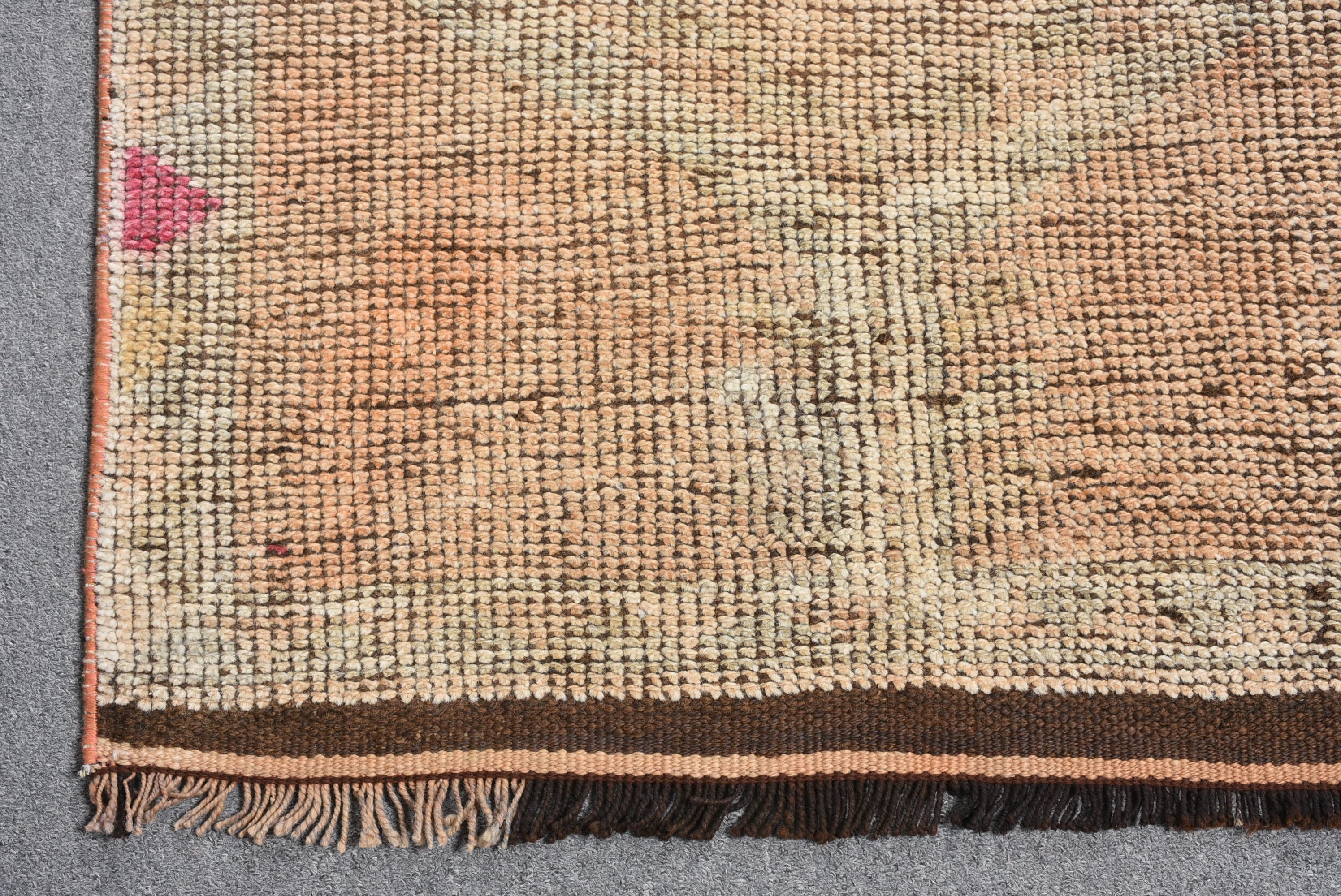 Eclectic Rugs, Stair Rug, Wool Rug, Rugs for Stair, Bedroom Rug, Brown Kitchen Rugs, Turkish Rugs, Vintage Rug, 2.7x12.3 ft Runner Rug