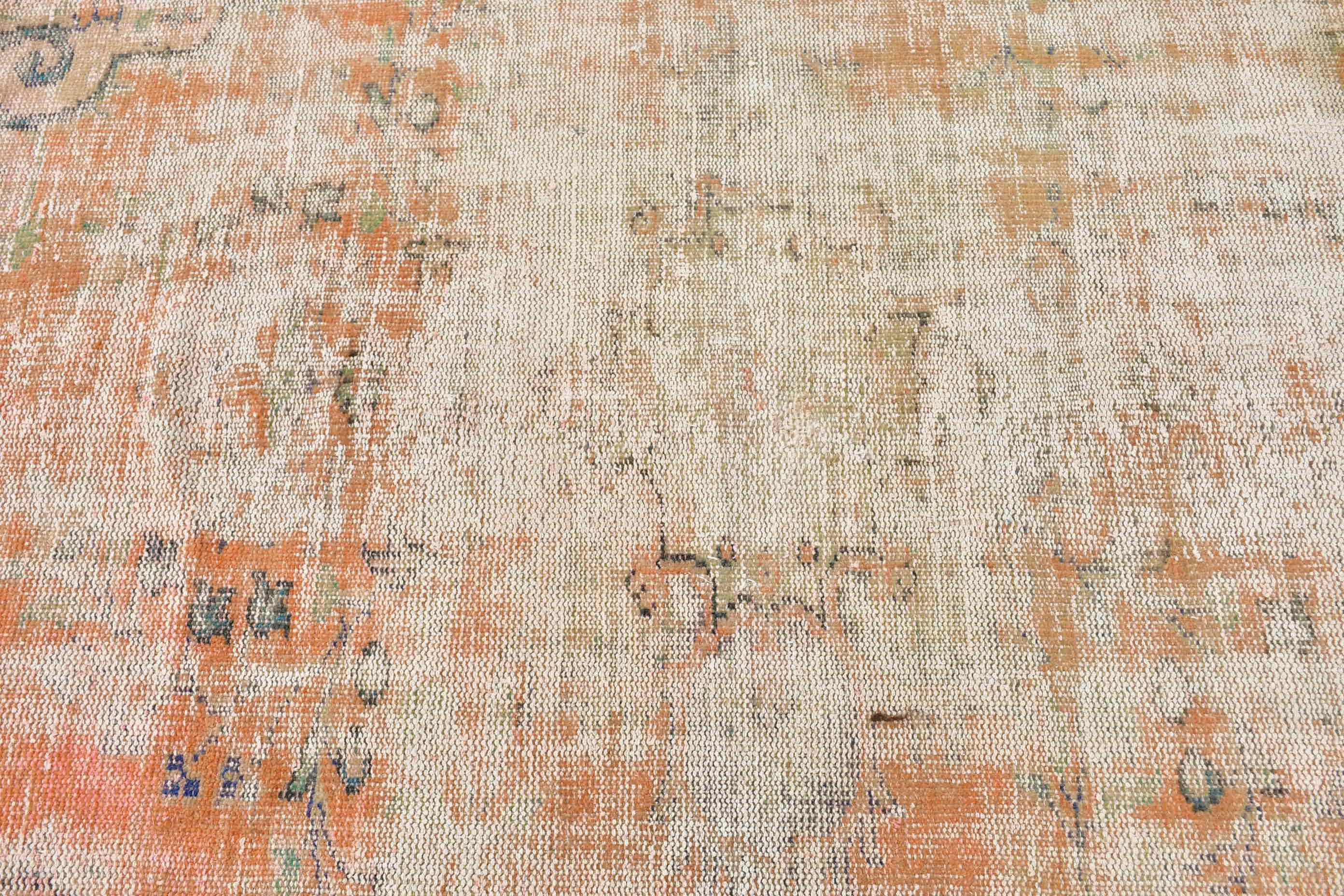 Floor Rug, 3.8x7.3 ft Area Rug, Living Room Rug, Kitchen Rug, Cool Rug, Vintage Rug, Cute Rug, Turkish Rug, Orange Floor Rug, Rugs for Area