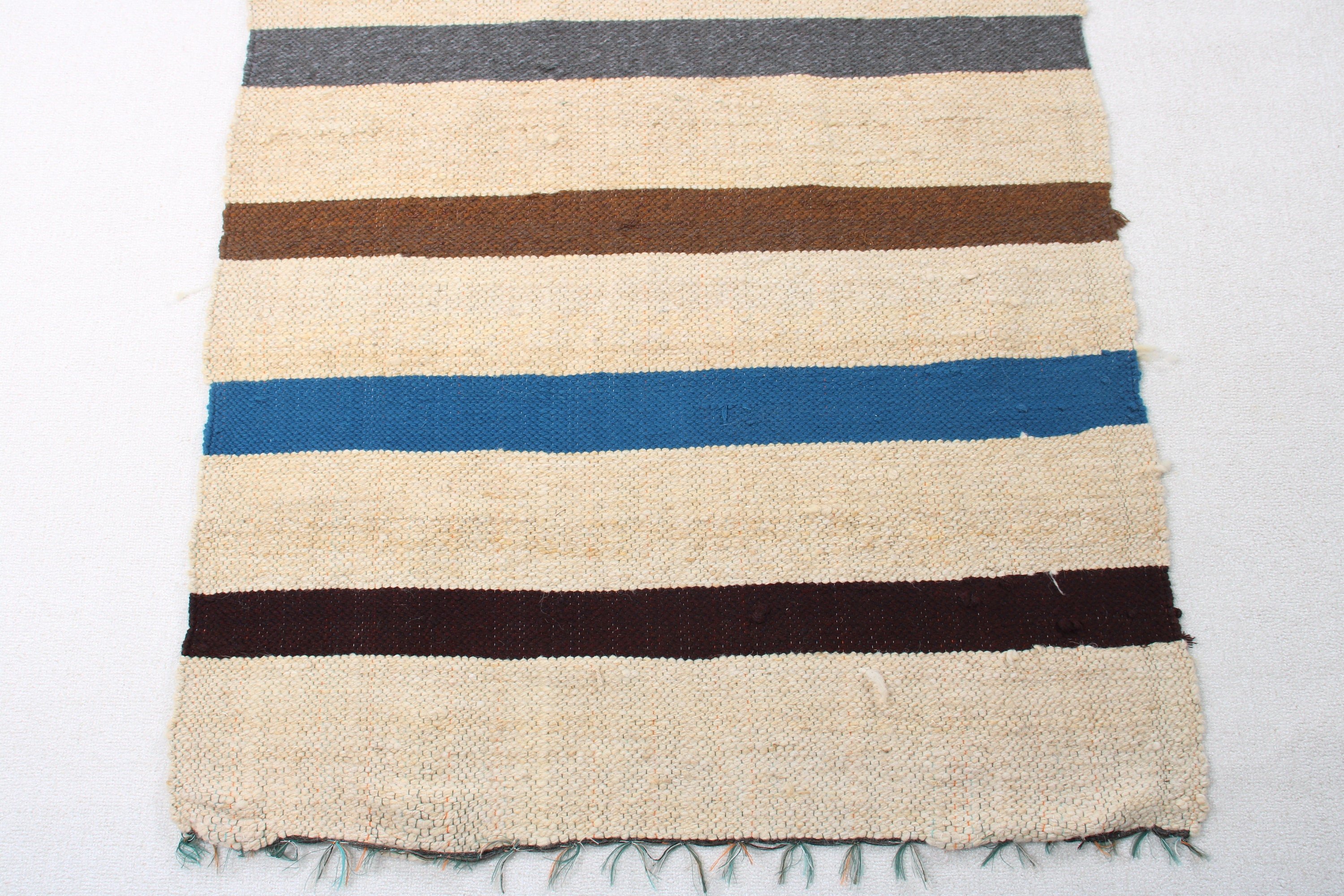 Boho Halı, Kilim, Koridor Halısı, Vintage Halı, Türk Halısı, Bej Lüks Halı, Mutfak Halıları, Aztek Halıları, Oushak Halısı, 2,9x11,9 ft Runner Halısı