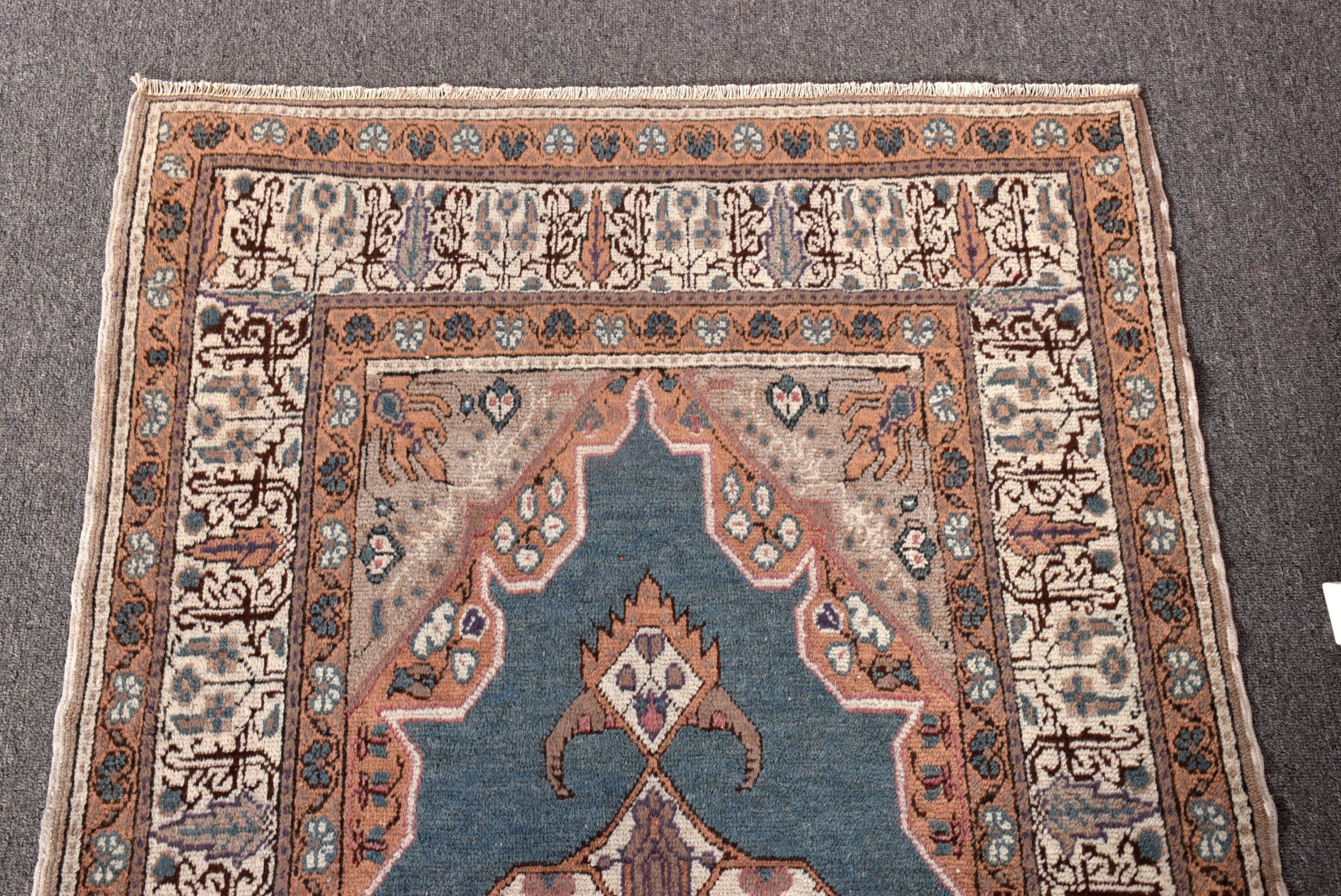 Blue Oriental Rugs, Turkish Rug, Kitchen Rugs, Bedroom Rugs, Boho Accent Rugs, Vintage Rugs, 2.7x5.6 ft Accent Rugs, Rugs for Entry