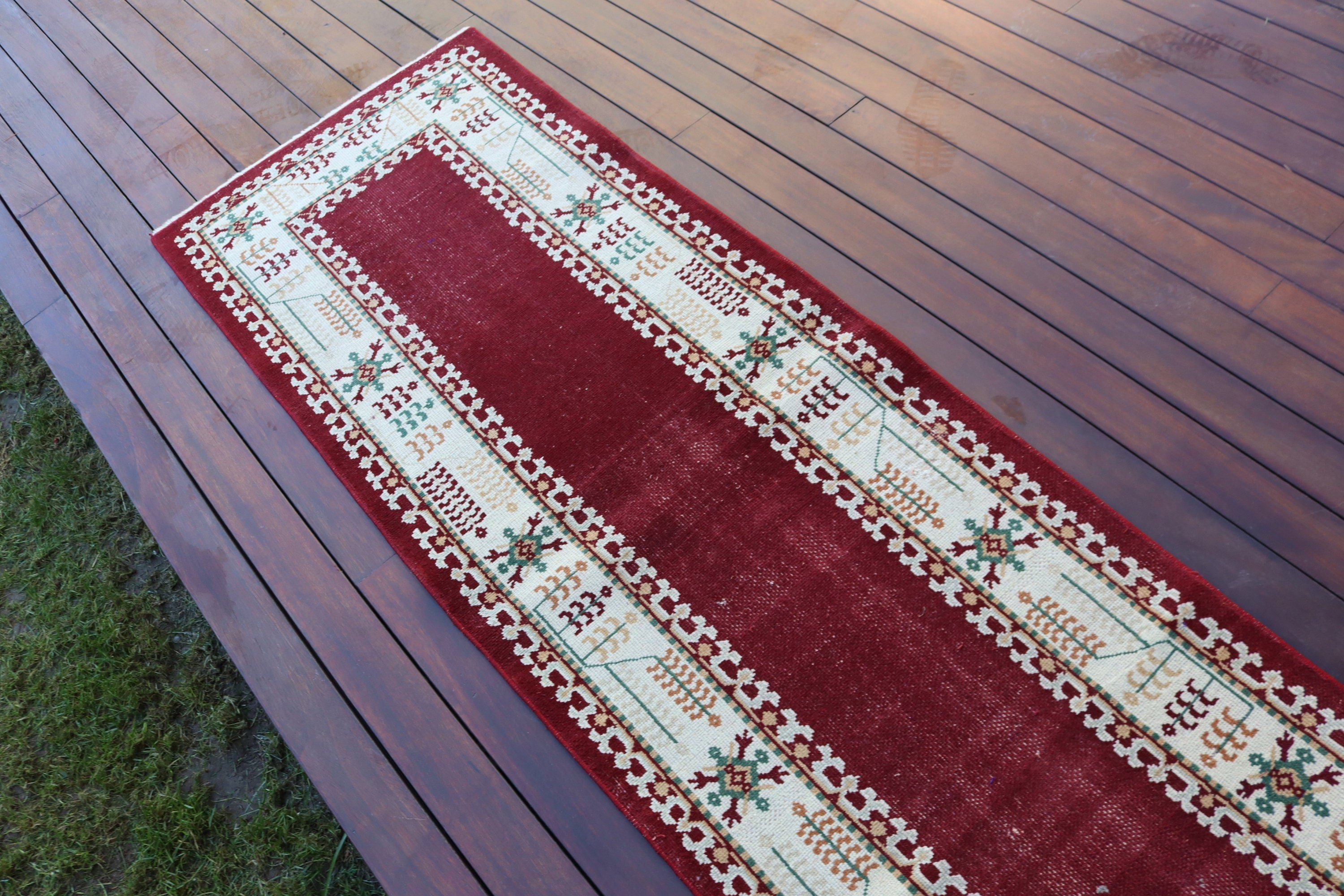 2.4x7.2 ft Runner Rug, Red Moroccan Rugs, Statement Rugs, Vintage Rugs, Luxury Rugs, Stair Rug, Modern Rugs, Long Runner Rug, Turkish Rug