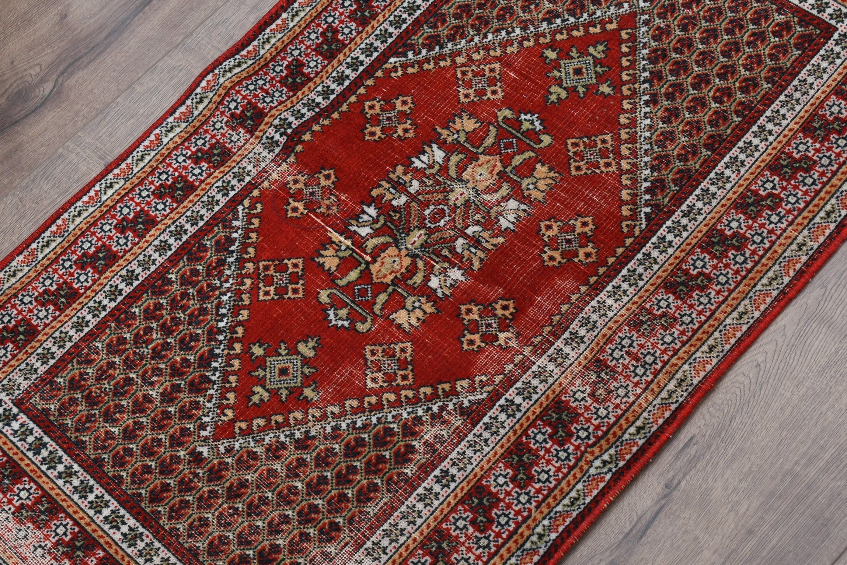 Kitchen Rugs, Red Bedroom Rug, Rugs for Nursery, Entry Rug, Oriental Rug, Turkish Rug, 1.8x3.1 ft Small Rug, Wool Bath Mat Rug, Vintage Rug