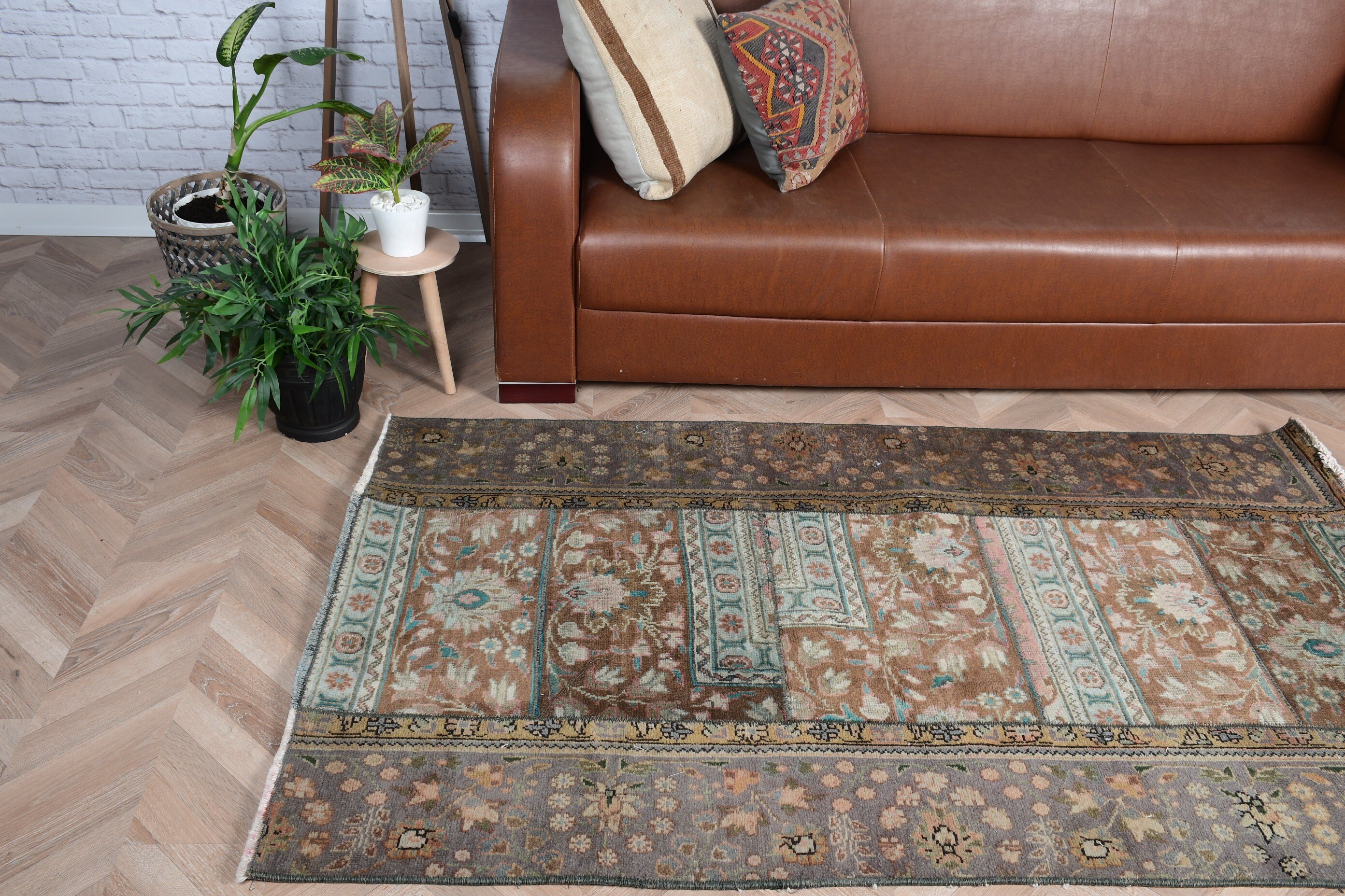 Brown Oushak Rug, Vintage Decor Rugs, Kitchen Rug, Entry Rug, 3.4x5.8 ft Accent Rugs, Cool Rug, Rugs for Kitchen, Vintage Rug, Turkish Rugs