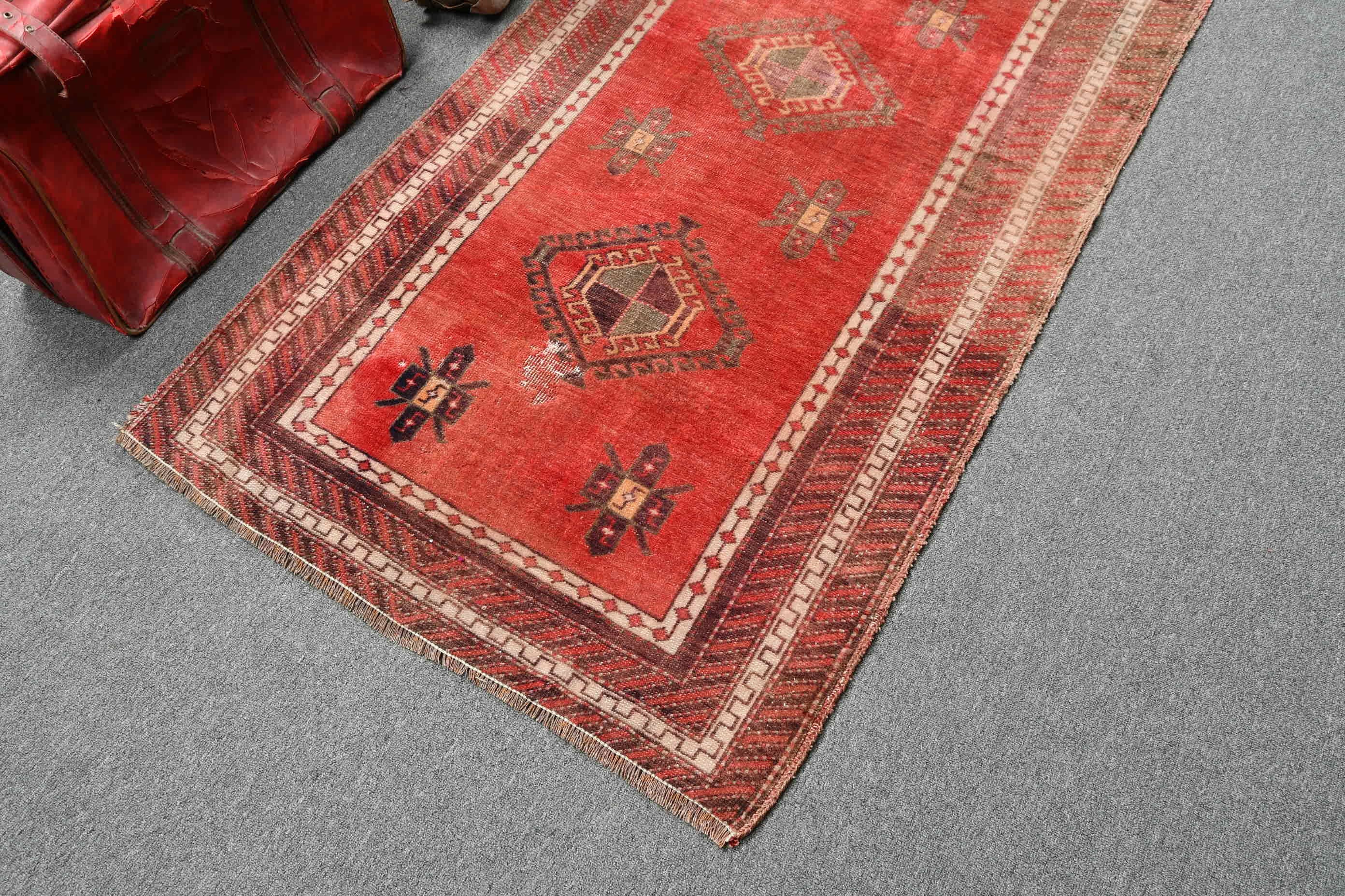 Nursery Rug, Wool Rug, Red Moroccan Rug, Rugs for Entry, Vintage Rug, Kitchen Rug, 3.1x6.5 ft Accent Rug, Turkish Rug, Oriental Rug