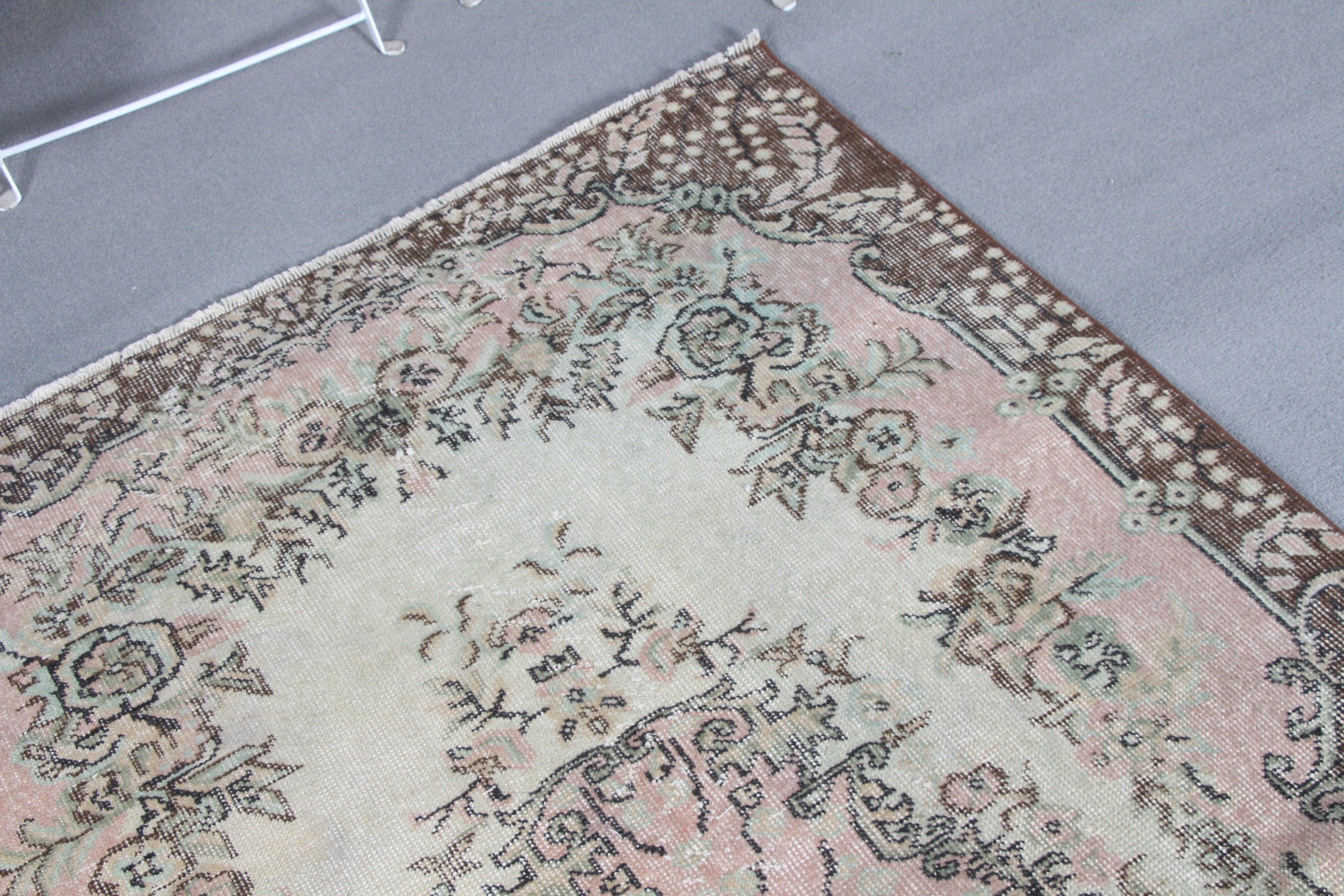 3.9x6.8 ft Area Rug, Moroccan Rug, Beige Antique Rug, Rugs for Area, Kitchen Rugs, Turkish Rug, Vintage Rugs, Dorm Rug, Floor Rug, Cool Rug