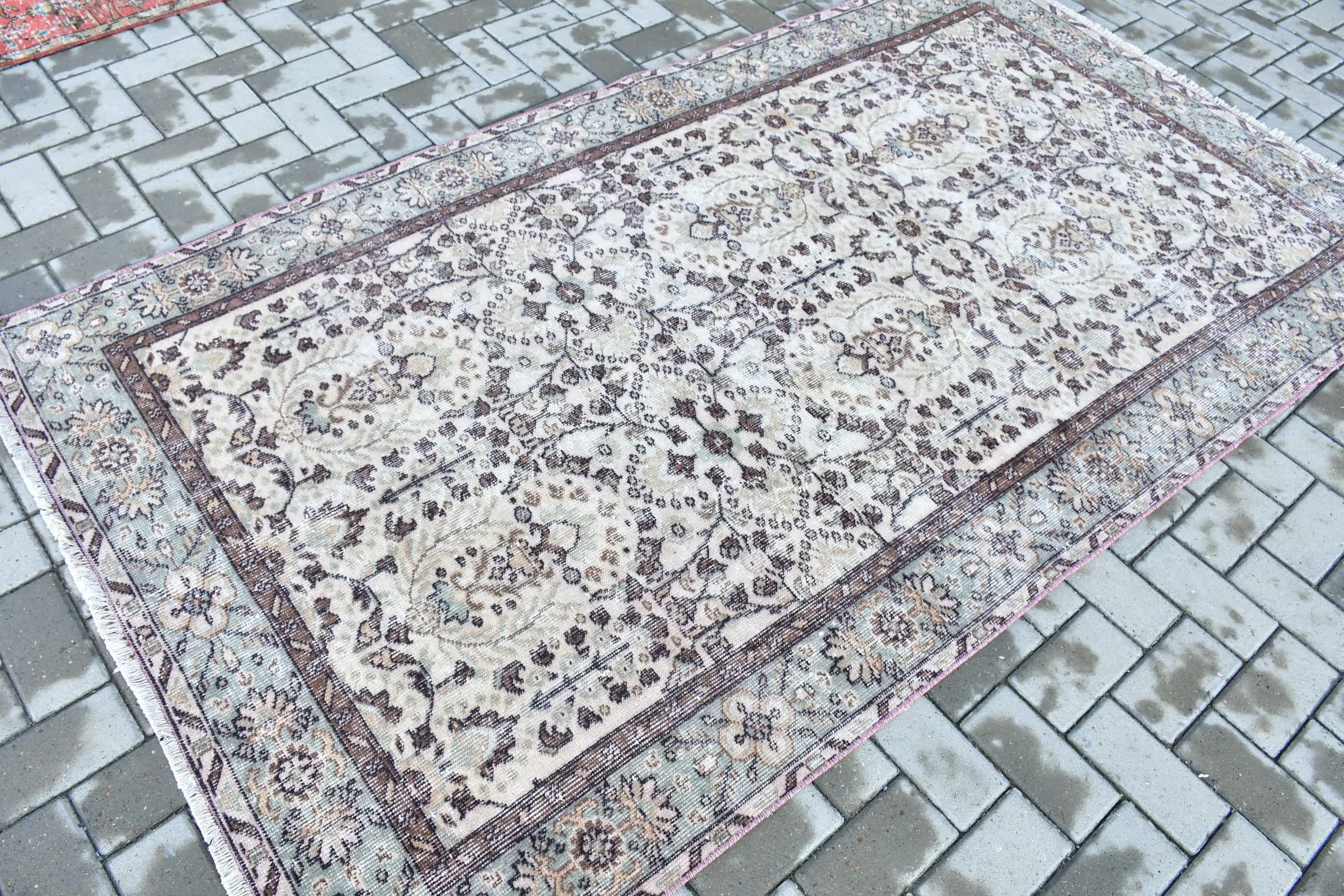 Beige Cool Rugs, Nursery Rug, Living Room Rugs, Moroccan Rug, 4.4x8 ft Area Rug, Turkish Rug, Rugs for Kitchen, Vintage Rug