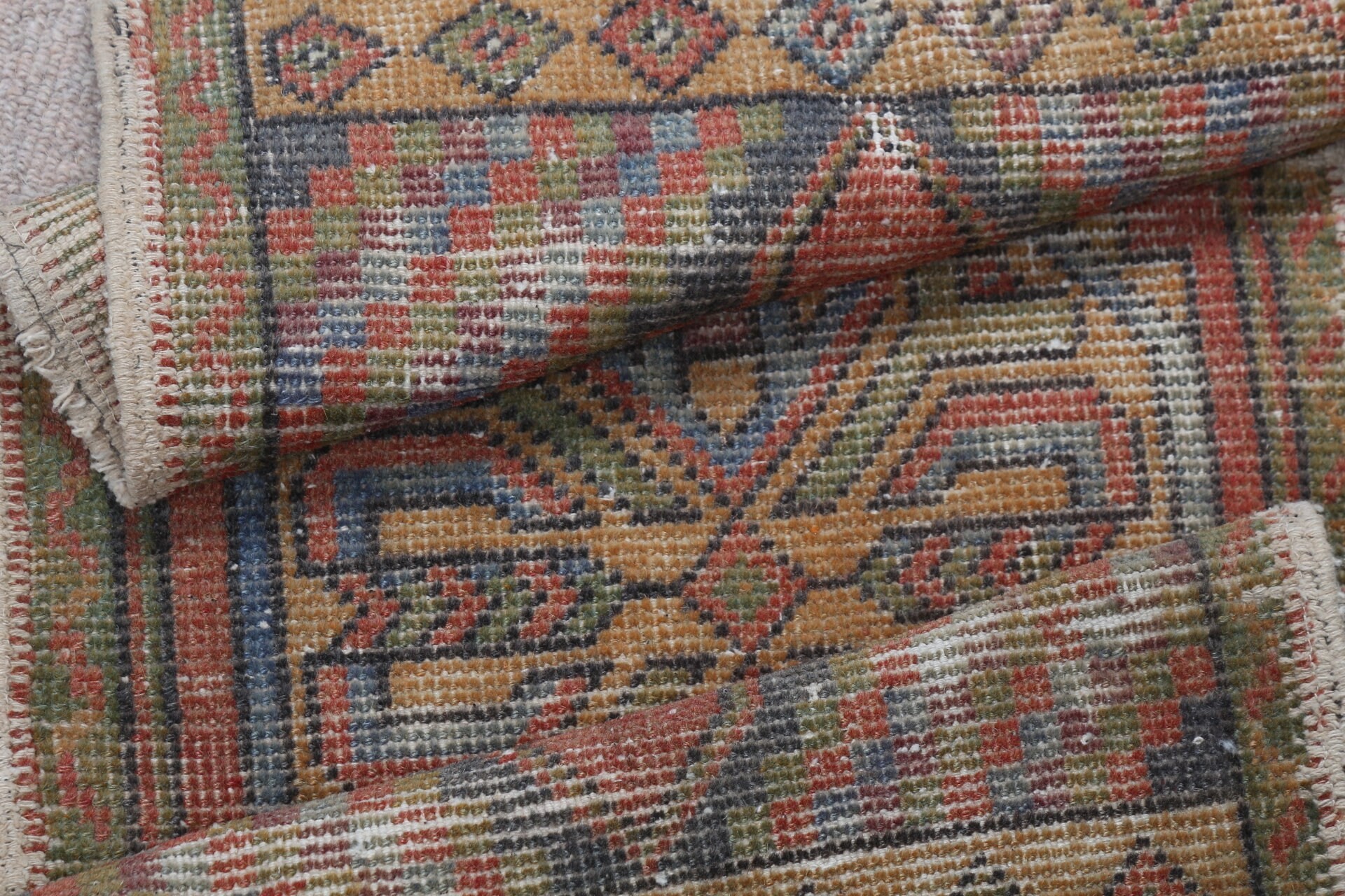 Çocuk Halısı, Türk Halısı, Mutfak Halısı, Turuncu Antika Halı, Oushak Halısı, Vintage Halılar, 1,5x3 ft Küçük Halı, Ev Dekorasyonu Halıları, Doğal Halı