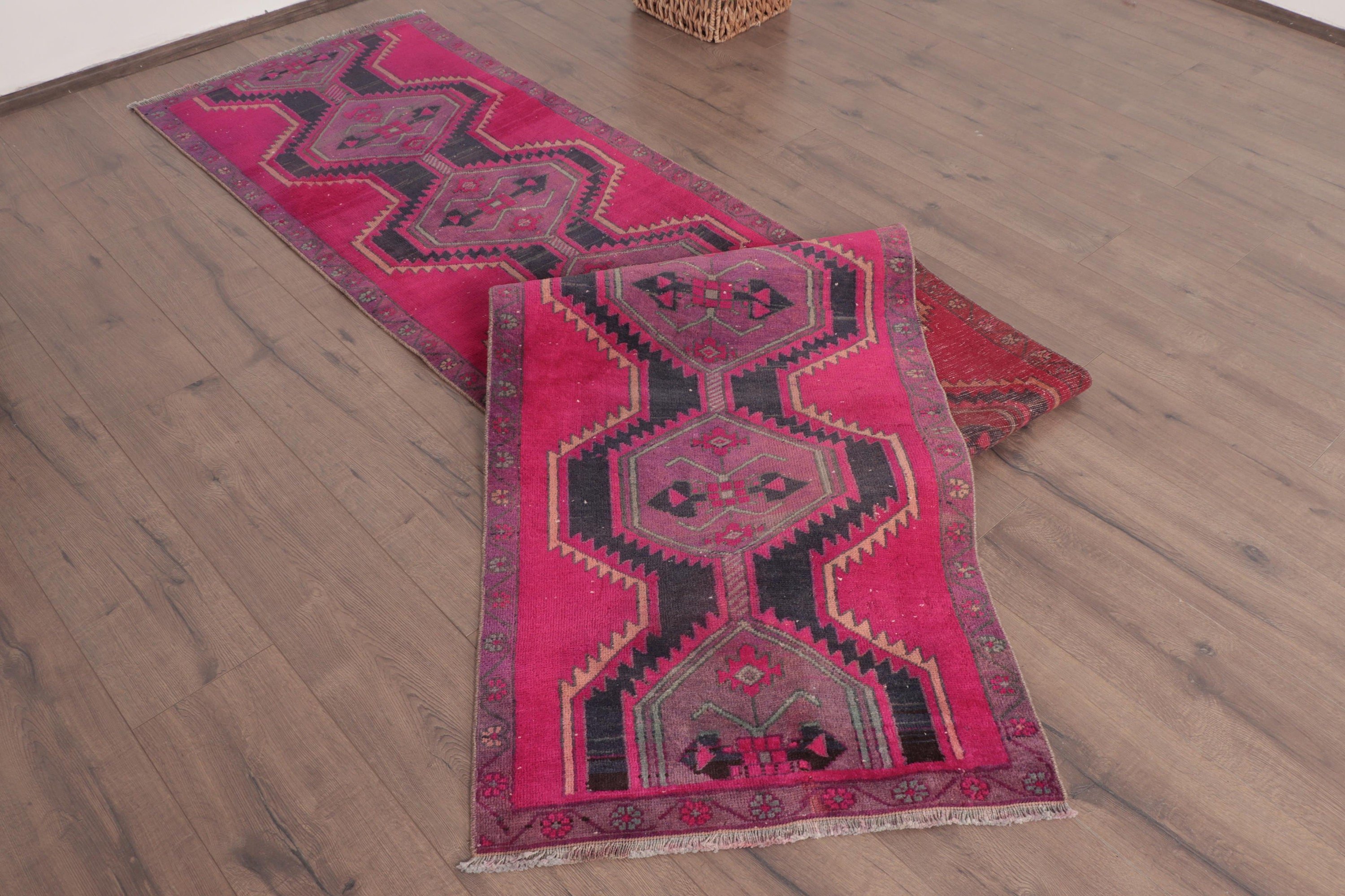 Mutfak Halısı, Koridor Halısı, Pembe Antika Halı, Merdiven Halısı, Düz Dokuma Halısı, Kabile Halıları, Vintage Halılar, Türk Halıları, 2,3x11,8 ft Yolluk Halıları