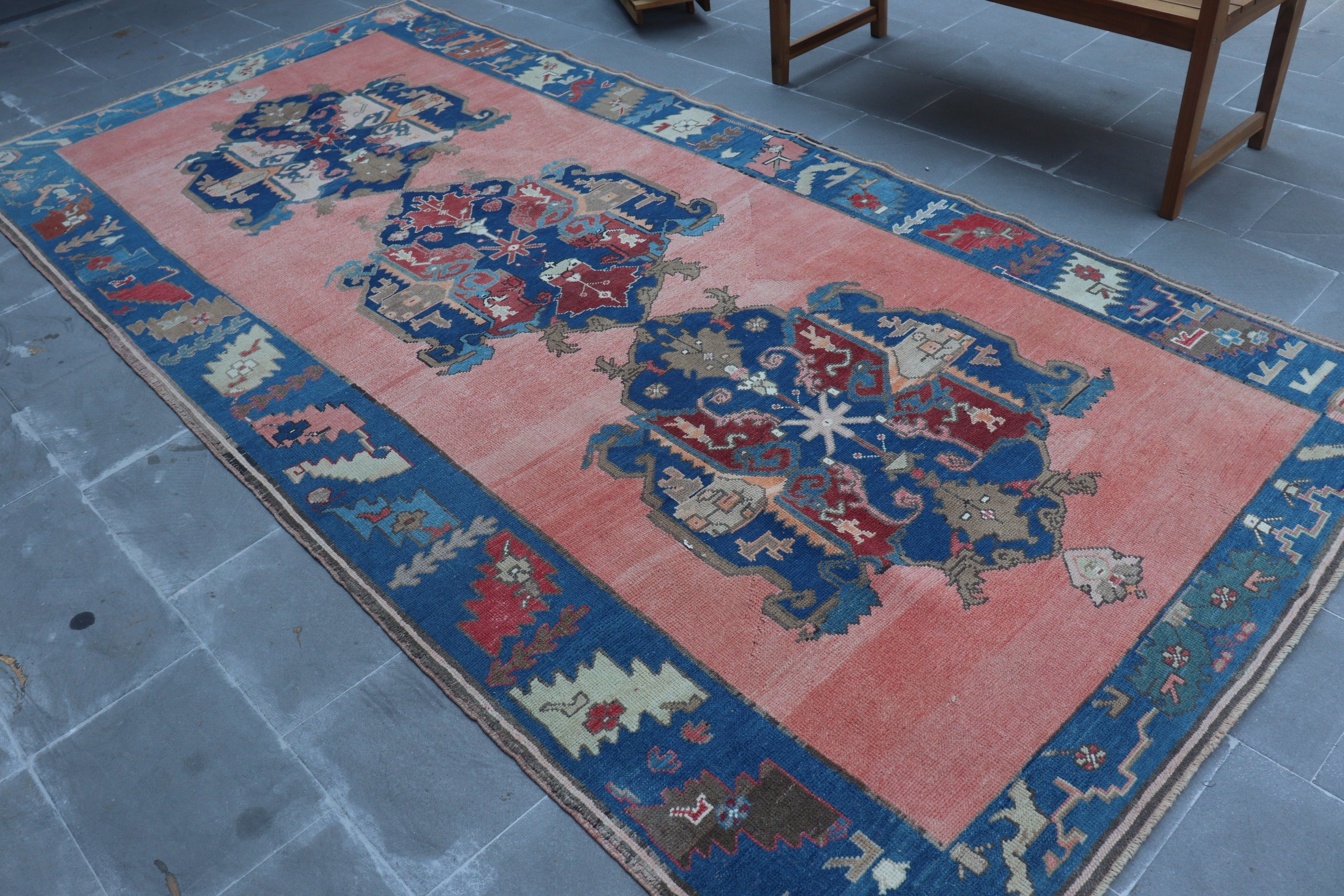 Living Room Rug, Rugs for Salon, Turkish Rugs, Orange Anatolian Rug, Oushak Rug, 5.5x11.8 ft Large Rug, Old Rug, Vintage Rugs, Bedroom Rug