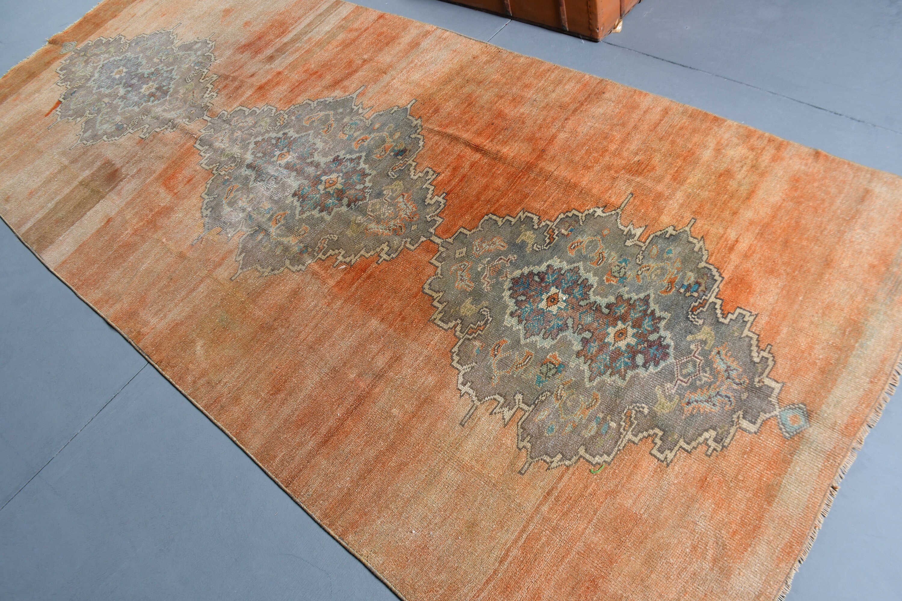 Living Room Rug, Turkish Rugs, Turkey Rug, Vintage Rugs, Oushak Rug, Rugs for Living Room, Colorful Rug, 4.3x10.4 ft Large Rugs, Salon Rugs