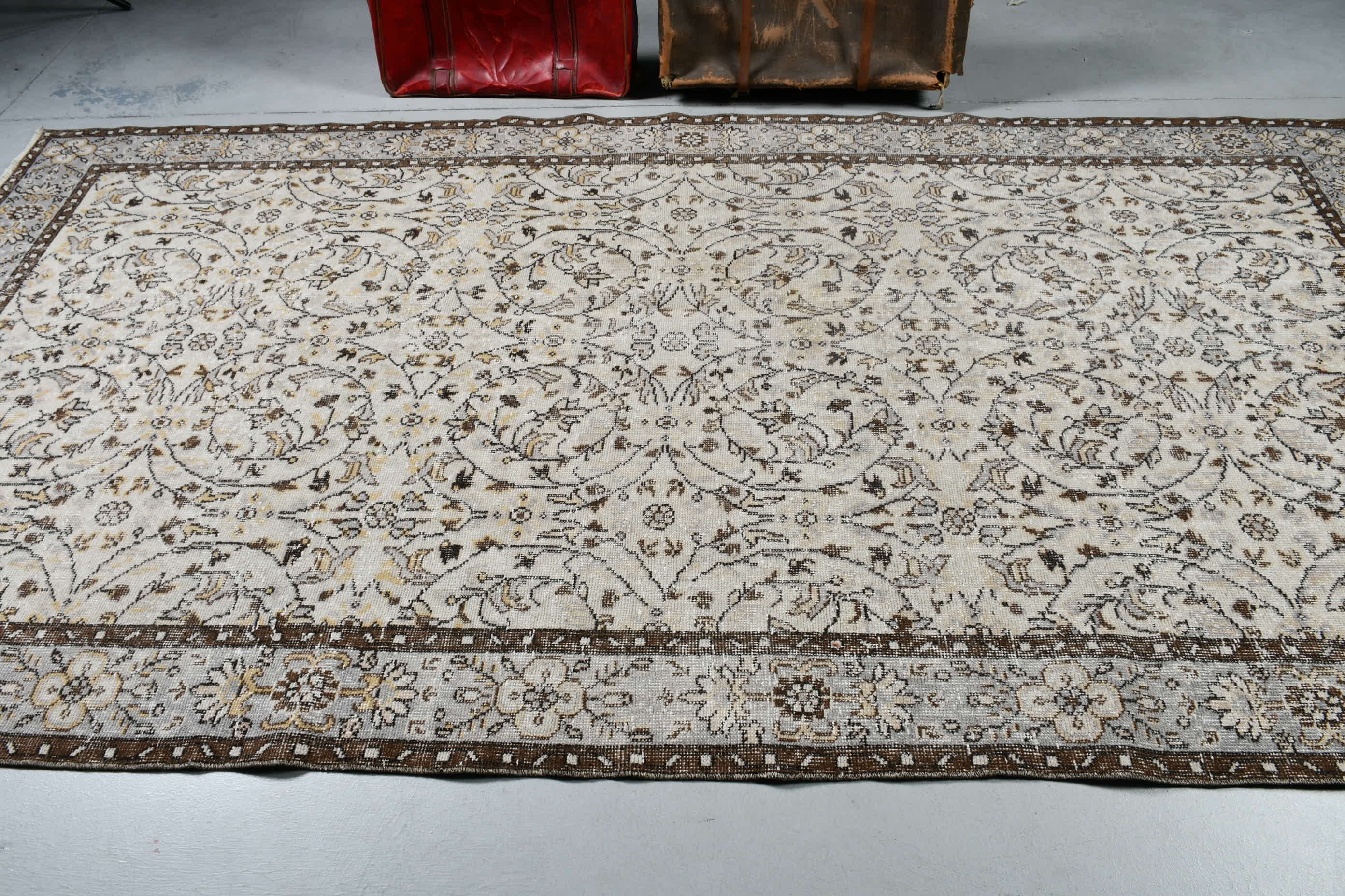 Kahverengi Oryantal Halı, Vintage Halı, Sanat Halısı, Antika Halı, Salon Halısı, 5.5x10.3 ft Büyük Halılar, Türk Halısı, Yemek Odası Halıları, Oryantal Halı