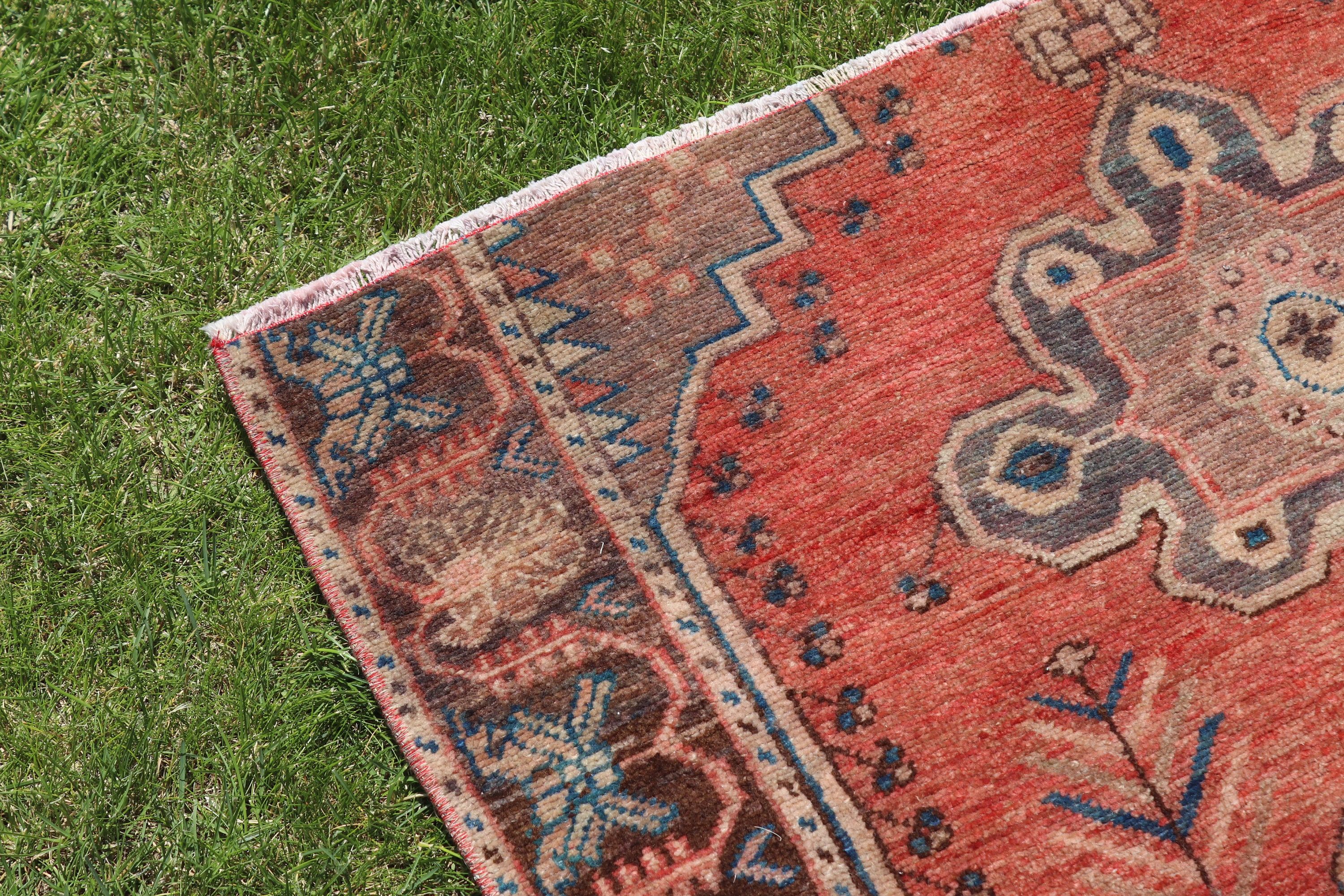 Turuncu Boho Halı, Açıklama Halıları, Duvara Asılı Halı, Küçük Boho Halıları, Vintage Halılar, Türk Halısı, 3.1x4.7 ft Küçük Halılar, Nötr Halılar