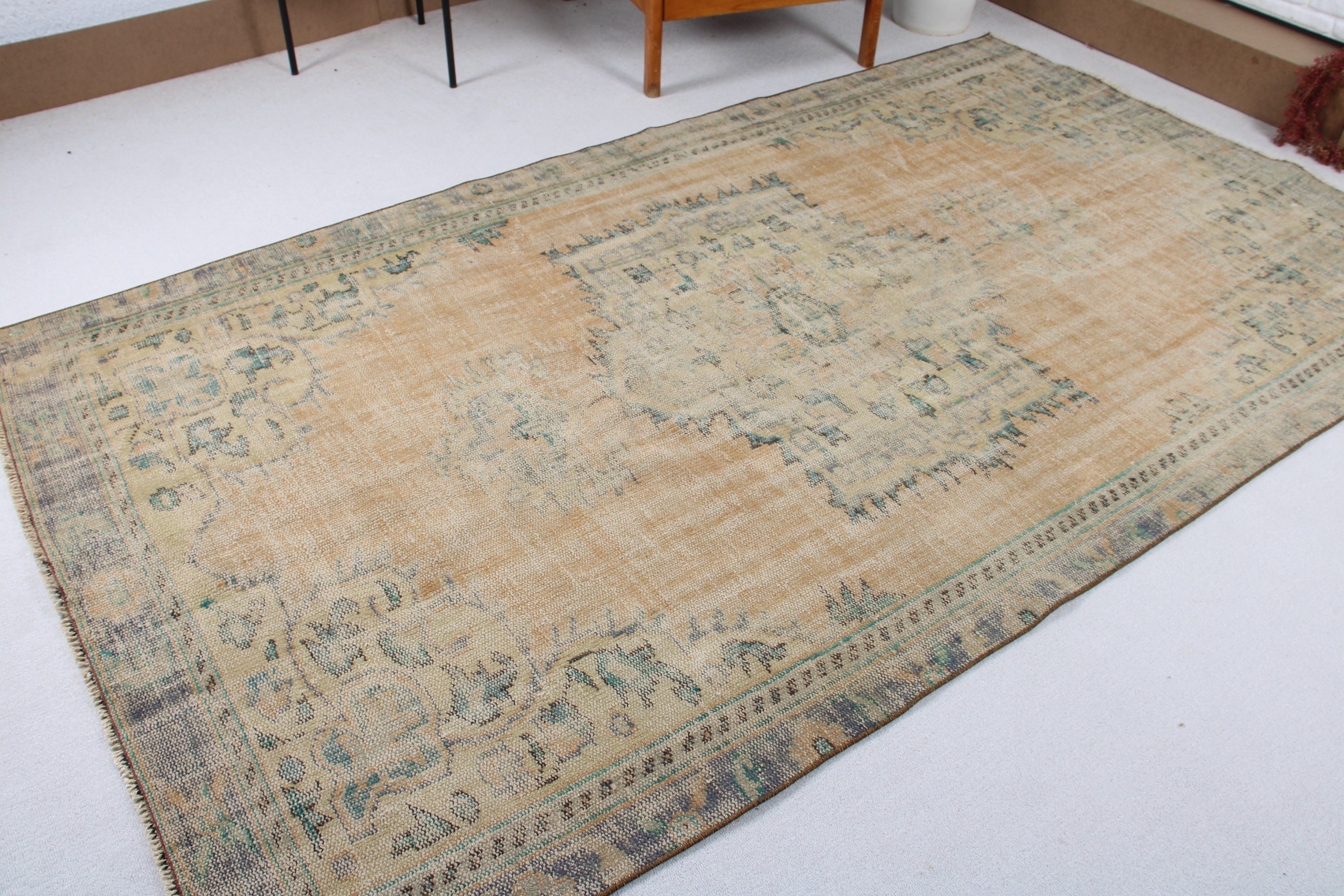 Kitchen Rug, Turkish Rugs, Large Oushak Rugs, Living Room Rugs, Statement Rug, Orange Neutral Rug, 5.2x9.2 ft Large Rugs, Vintage Rugs