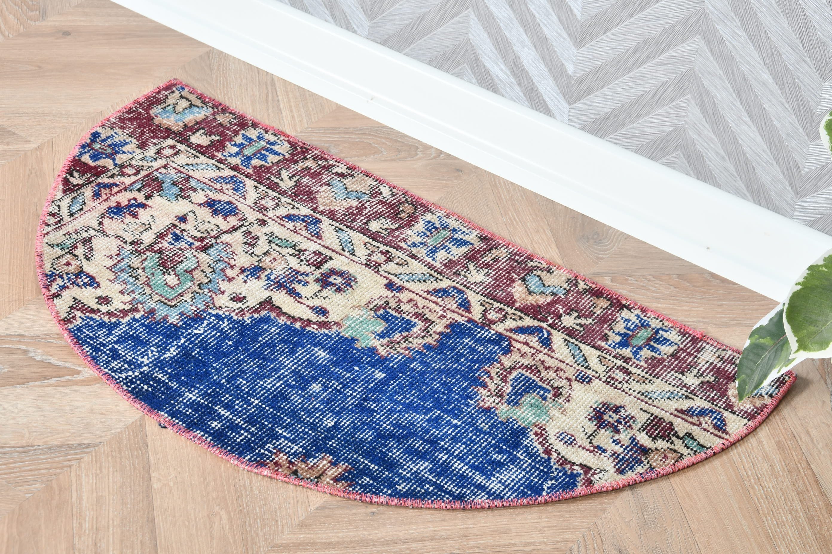 1.4x2.6 ft Small Rugs, Rugs for Nursery, Cool Rug, Turkish Rug, Bath Rugs, Kitchen Rug, Blue Oriental Rug, Wall Hanging Rug, Vintage Rugs