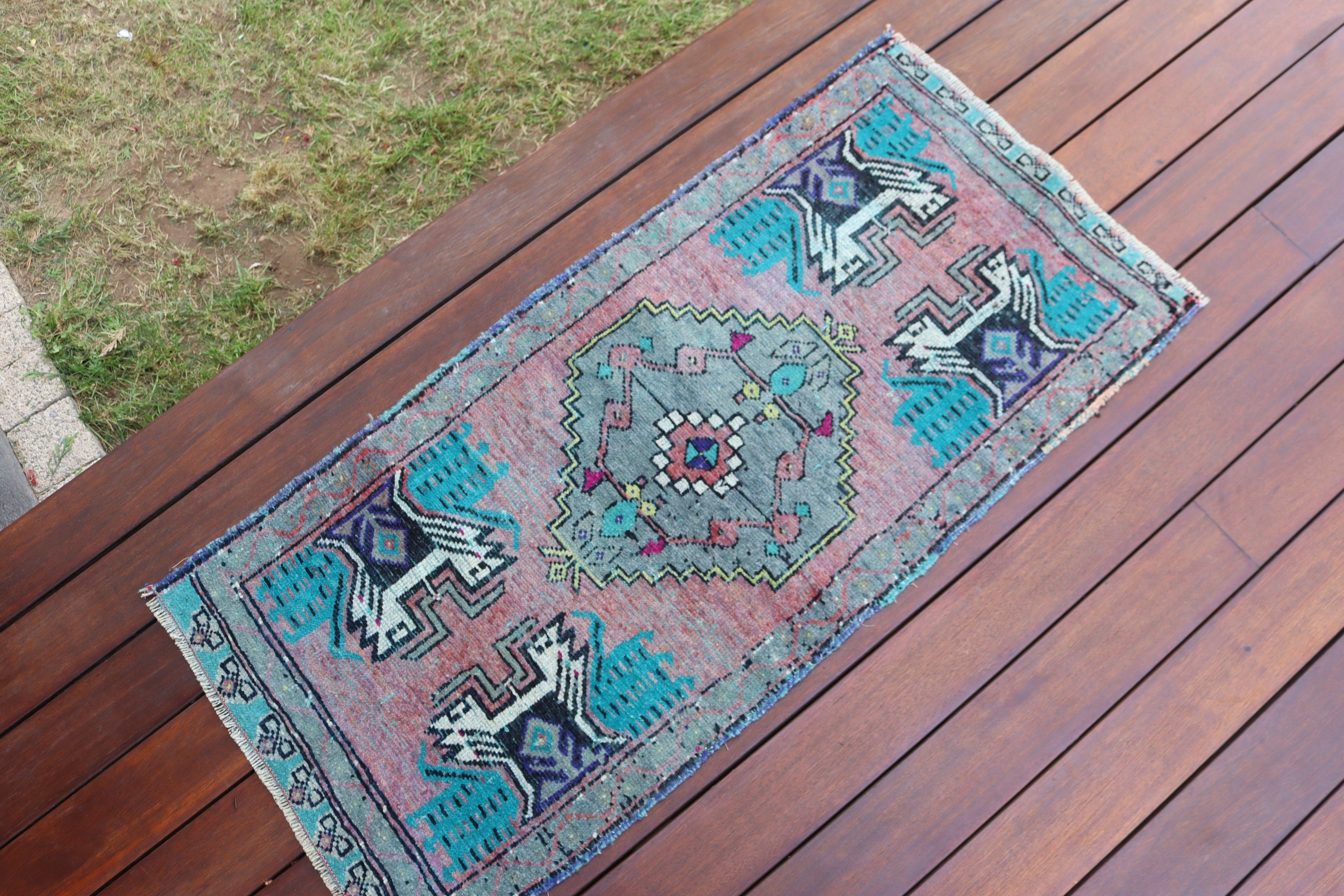 Nursery Rugs, Outdoor Rug, Antique Rugs, Turkish Rugs, Green Handwoven Rug, Vintage Rugs, 1.5x3.3 ft Small Rugs, Kitchen Rugs, Bath Rugs