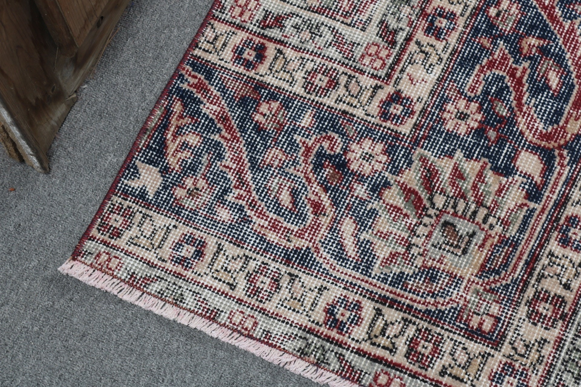 Floor Rugs, Anatolian Rugs, Vintage Rug, Small Area Rug, Turkish Rug, Blue Neutral Rugs, 1.6x3.2 ft Small Rugs, Tribal Rugs, Door Mat Rug