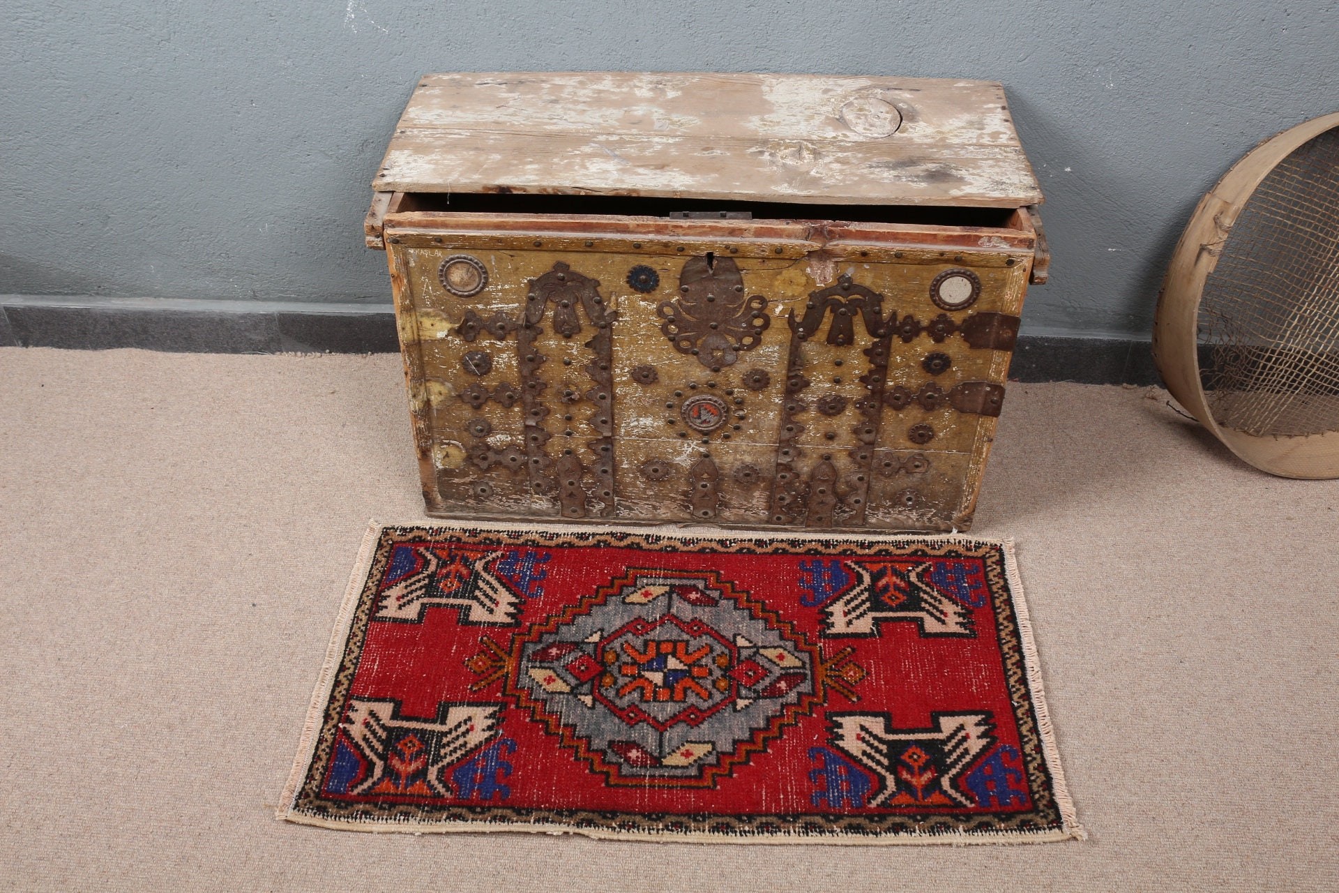 Yatak Odası Halıları, Banyo Halıları, Çocuk Halısı, Vintage Halılar, Türk Halısı, 1.7x3 ft Küçük Halı, Kırmızı Fas Halıları, Yün Halı