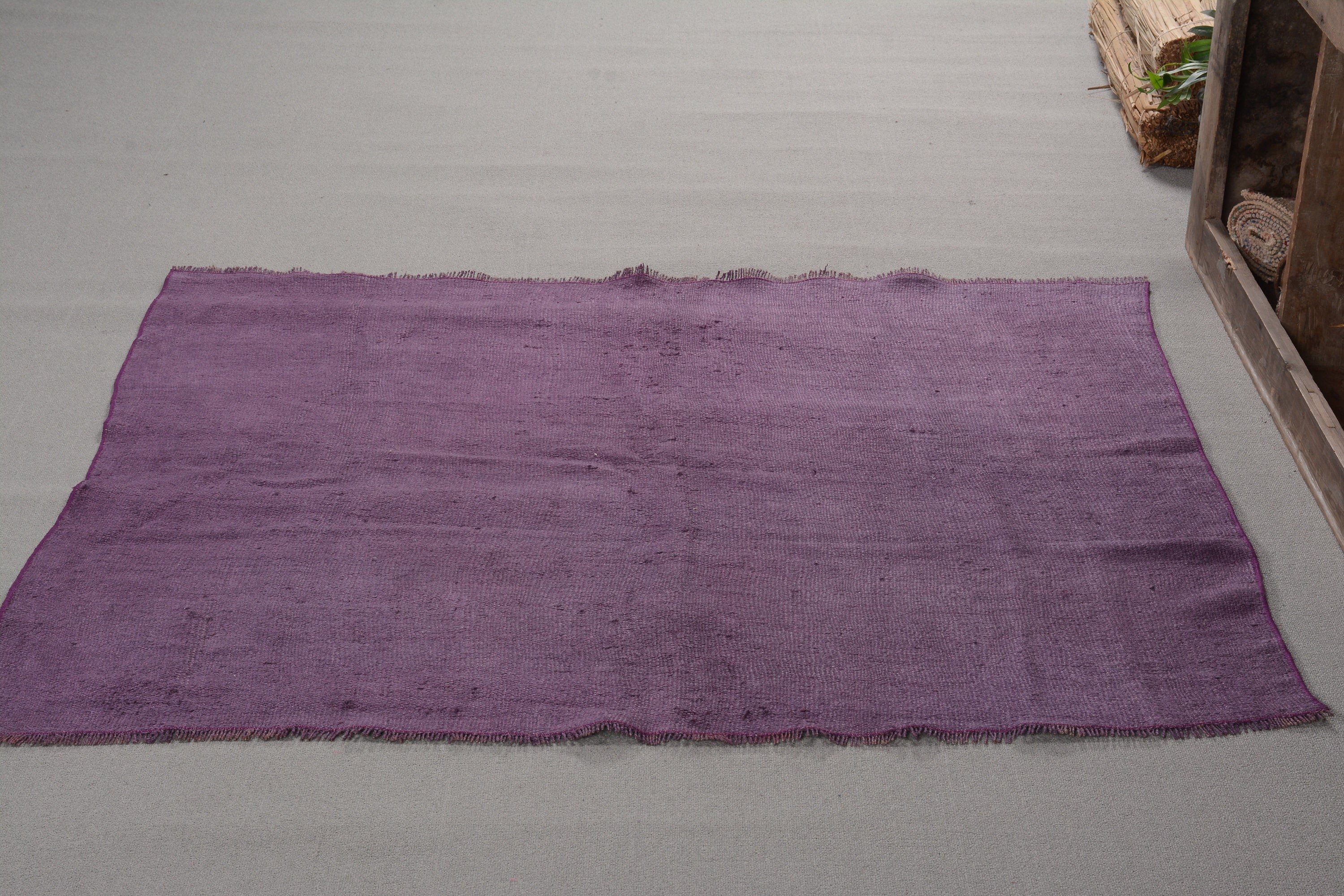 Living Room Rug, Vintage Rug, Muted Rug, Dining Room Rug, Purple  4.8x5.1 ft Area Rug, Home Decor Rug, Turkish Rug, Cool Rugs