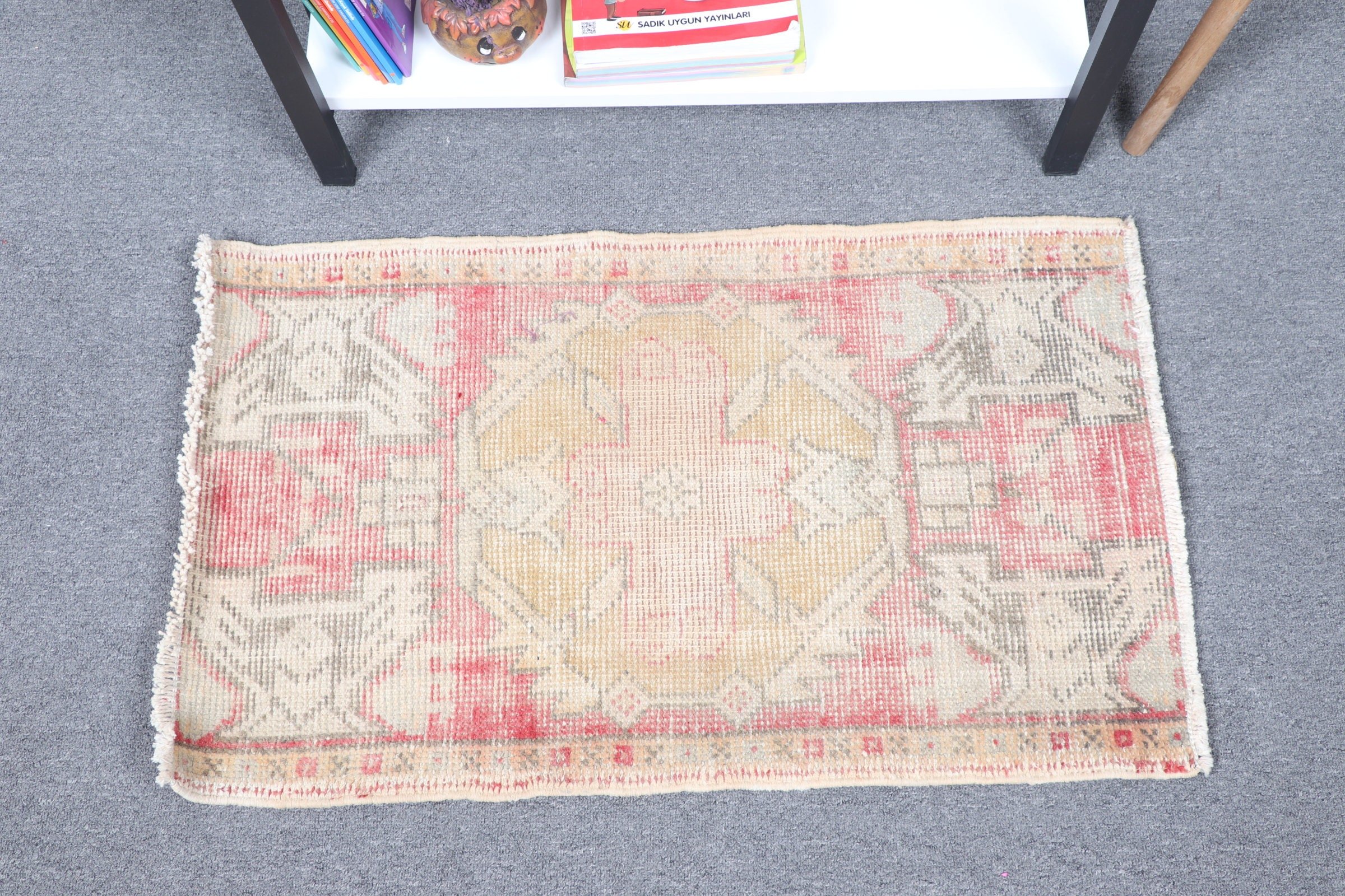 Vintage Rug, Rugs for Kitchen, Red Bedroom Rug, Bedroom Rug, 1.7x2.7 ft Small Rug, Turkish Rug, Anatolian Rug, Bathroom Rugs, Door Mat Rug