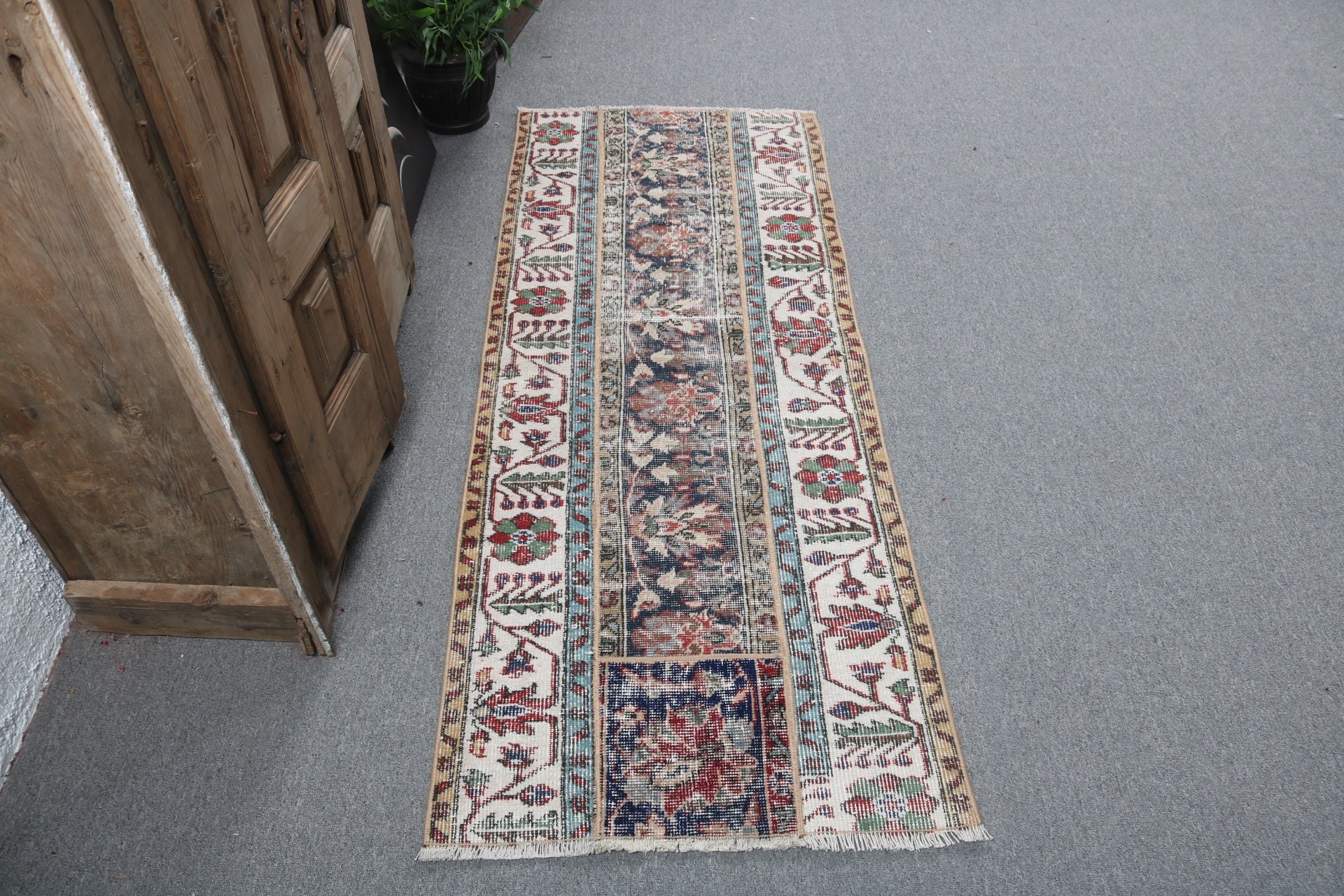 Modern Rugs, Entry Rug, Beige  2.3x5.6 ft Small Rug, Vintage Rug, Luxury Rugs, Turkish Rug, Door Mat Rugs