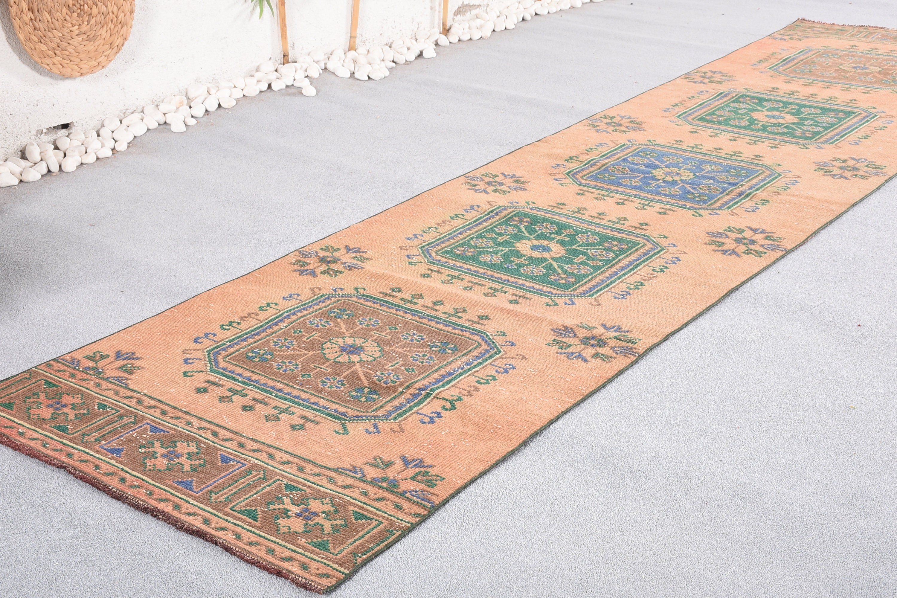 Floor Rugs, Brown Oriental Rug, Vintage Rug, Kitchen Rug, 2.8x11.5 ft Runner Rug, Cool Rugs, Turkish Rug, Rugs for Runner, Authentic Rug