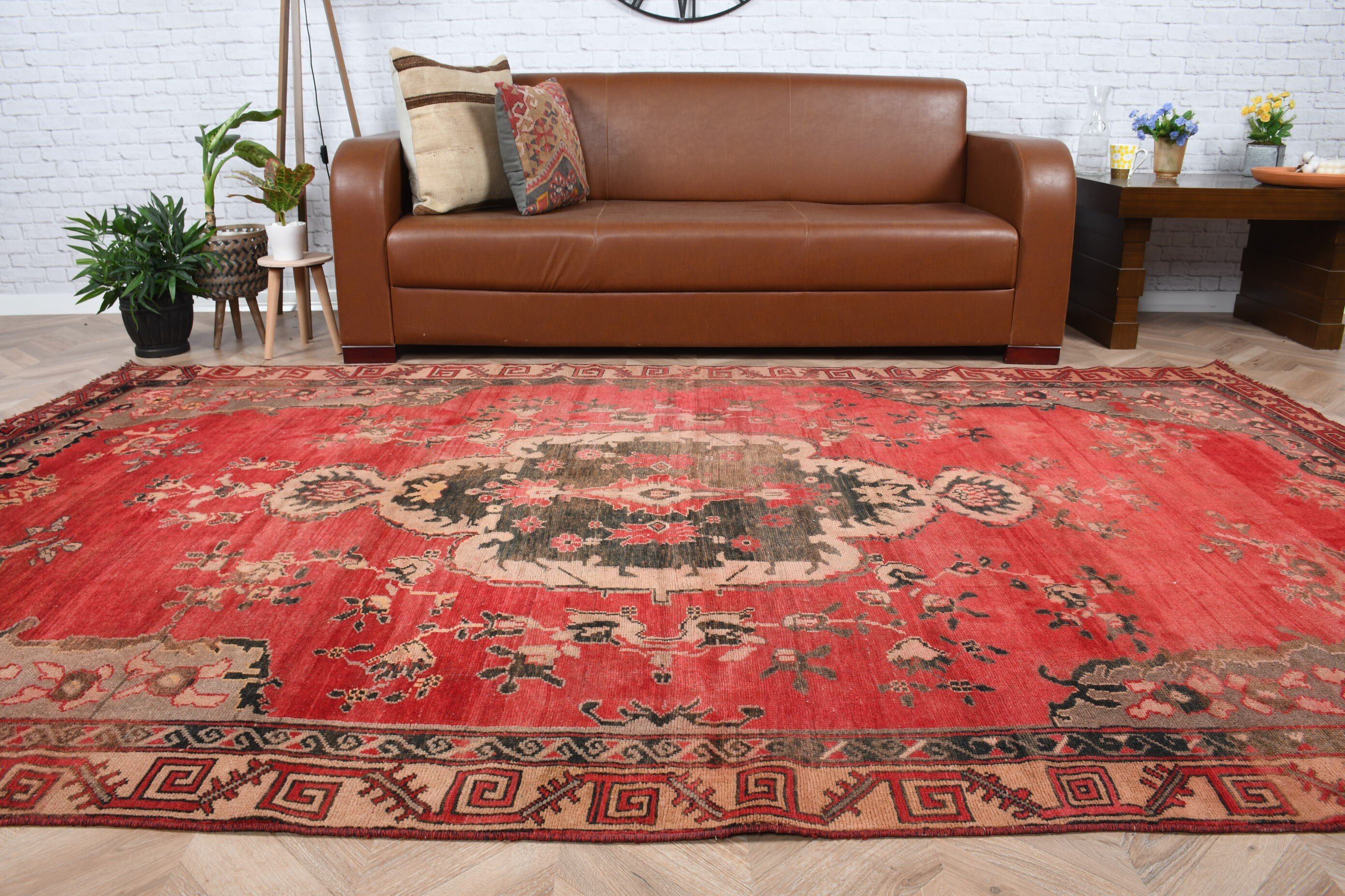 Turkish Rug, Rugs for Bedroom, Floor Rugs, Vintage Rug, Salon Rug, Dining Room Rug, Red  6.2x10.1 ft Large Rugs, Bedroom Rug