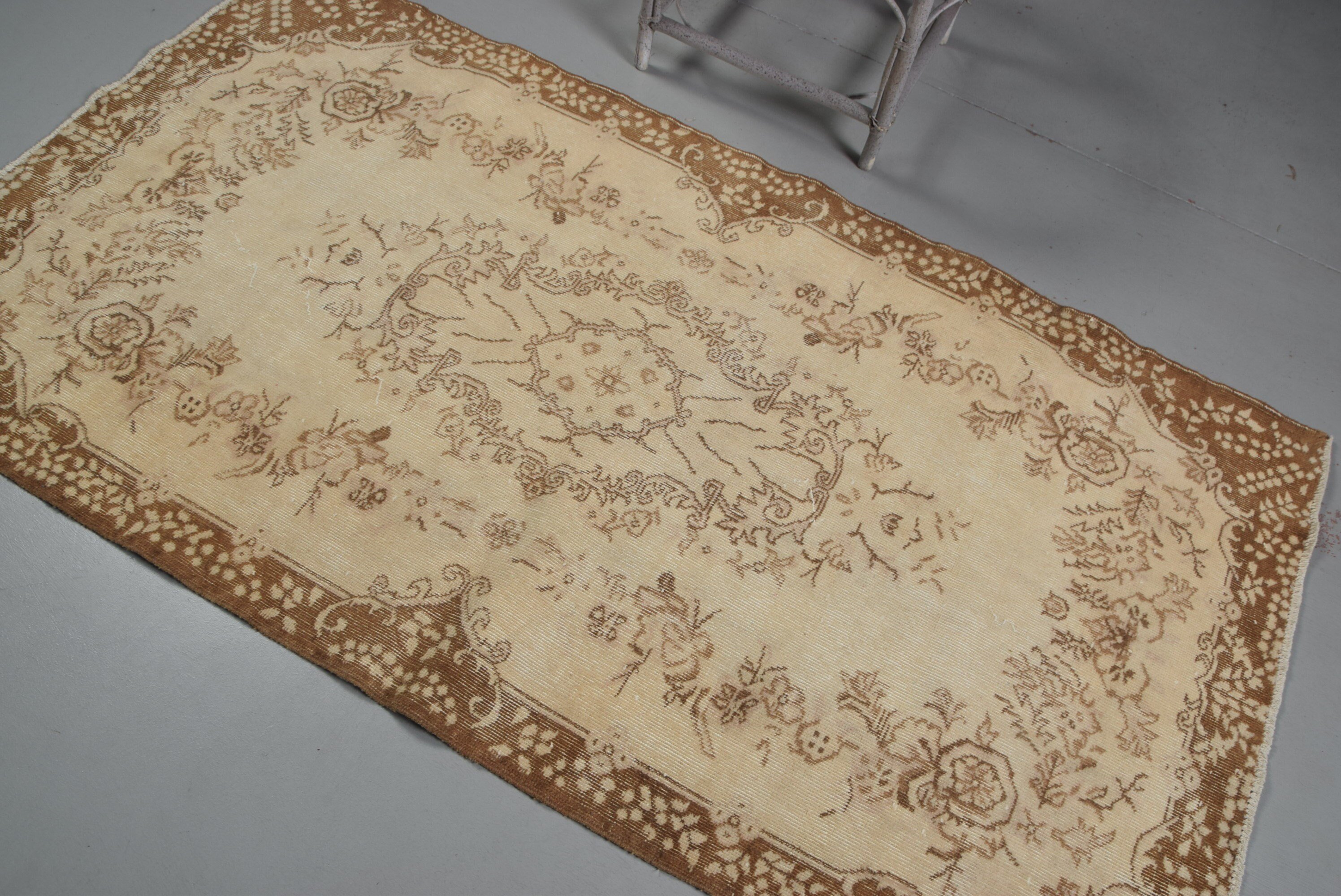 Nursery Rug, 3.9x7 ft Area Rugs, Turkish Rug, Vintage Rug, Kitchen Rugs, Office Rugs, Beige Antique Rugs, Floor Rugs, Rugs for Bedroom