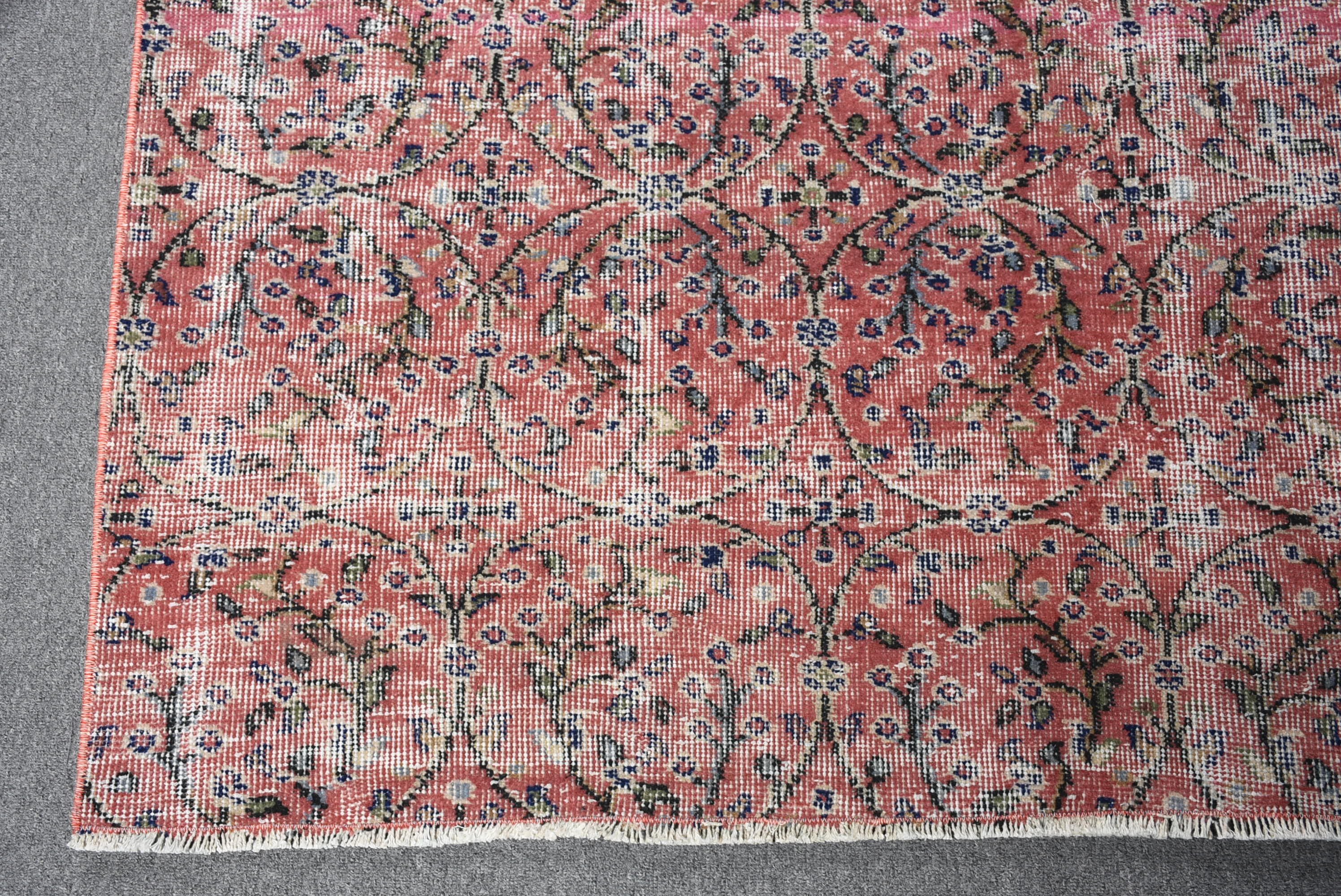 Home Decor Rugs, Red Anatolian Rug, 4.9x8.3 ft Large Rug, Dining Room Rug, Muted Rug, Vintage Rug, Oushak Rugs, Salon Rug, Turkish Rug