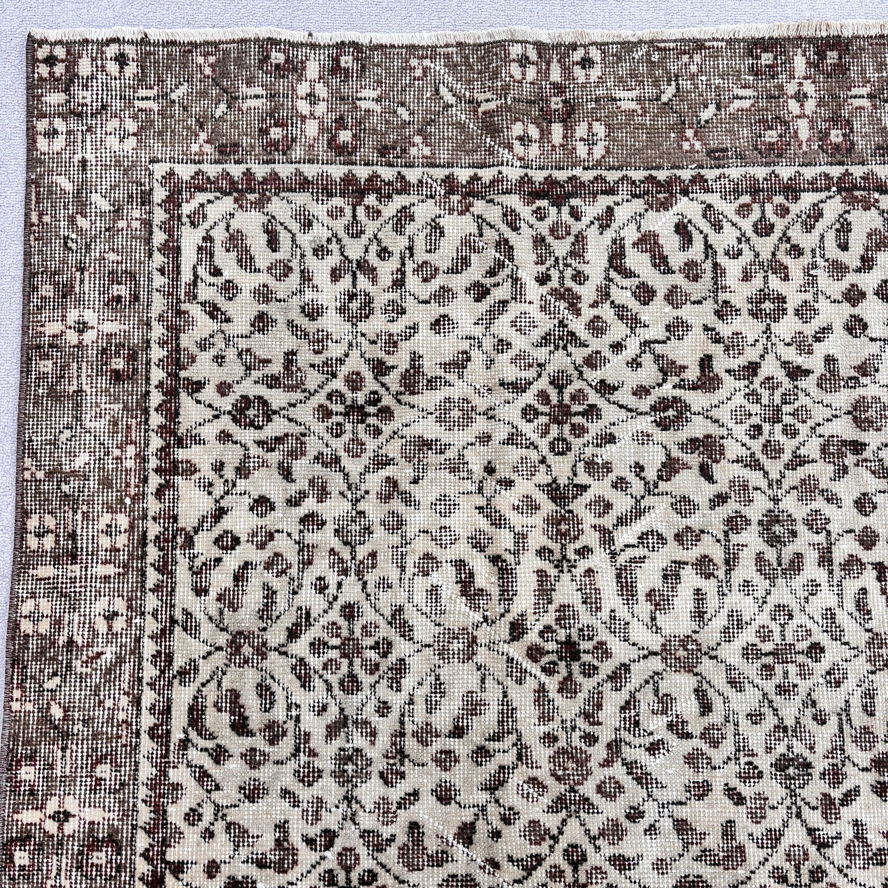 Boho Accent Halı, Vintage Accent Halı, Modern Halı, Vintage Halı, Kahverengi Antika Halılar, Türk Halısı, 3.4x6.7 ft Accent Halı, Yatak Odası Halısı