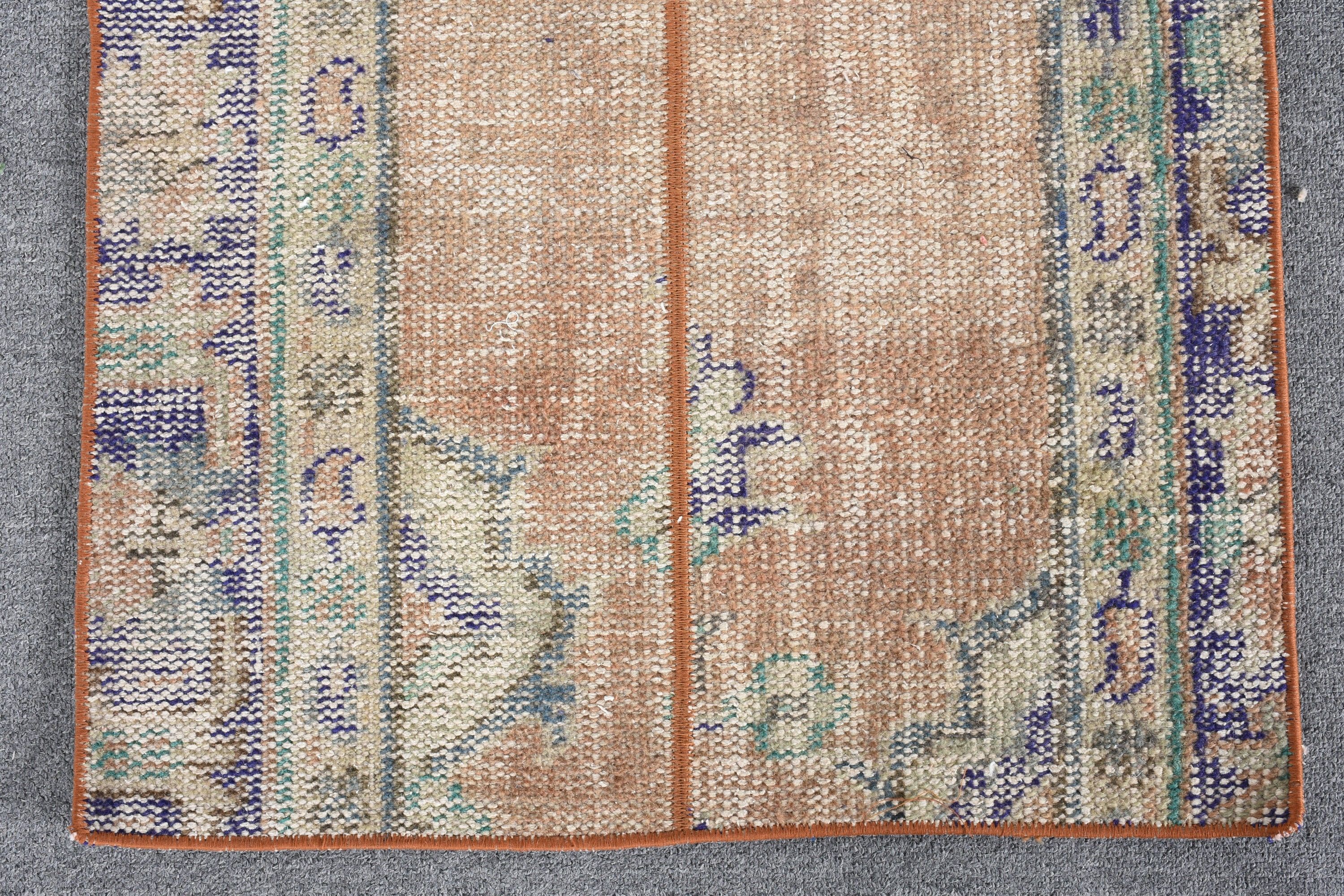 Kahverengi Ev Dekor Halısı, Paspas Halısı, Aztek Halısı, Türk Halısı, 2x3,2 ft Küçük Halılar, Banyo Halısı, Yün Halısı, Vintage Halı