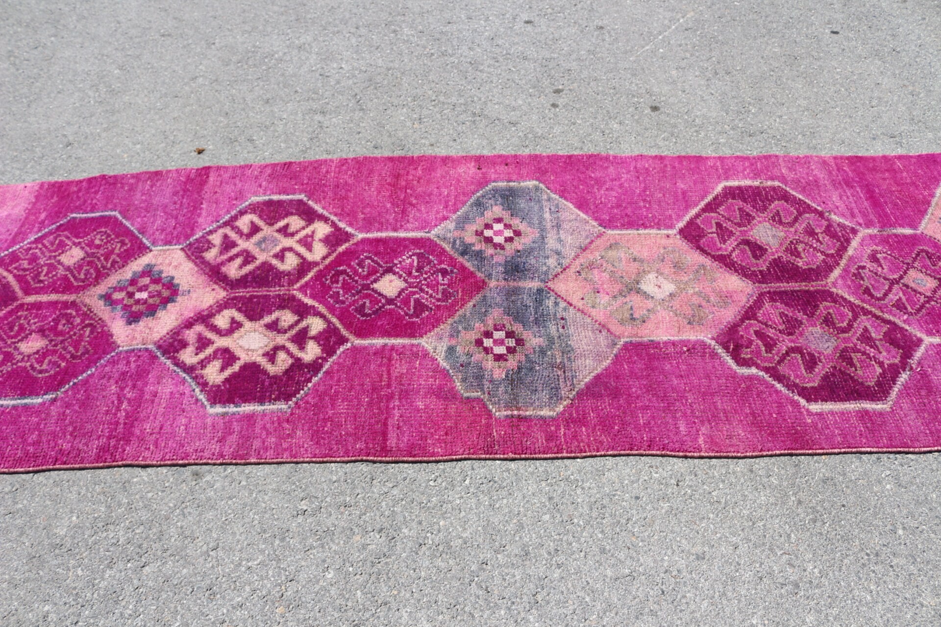 Merdiven Halıları, Vintage Halılar, Pembe Oushak Halı, 3,3x10,3 ft Koşucu Halısı, Merdiven Halısı, Organik Halı, Mutfak Halısı, Yatak Odası Halısı, Türk Halısı